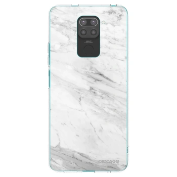 Picasee fekete szilikon tok az alábbi mobiltelefonokra Xiaomi Redmi Note 9 - White marble