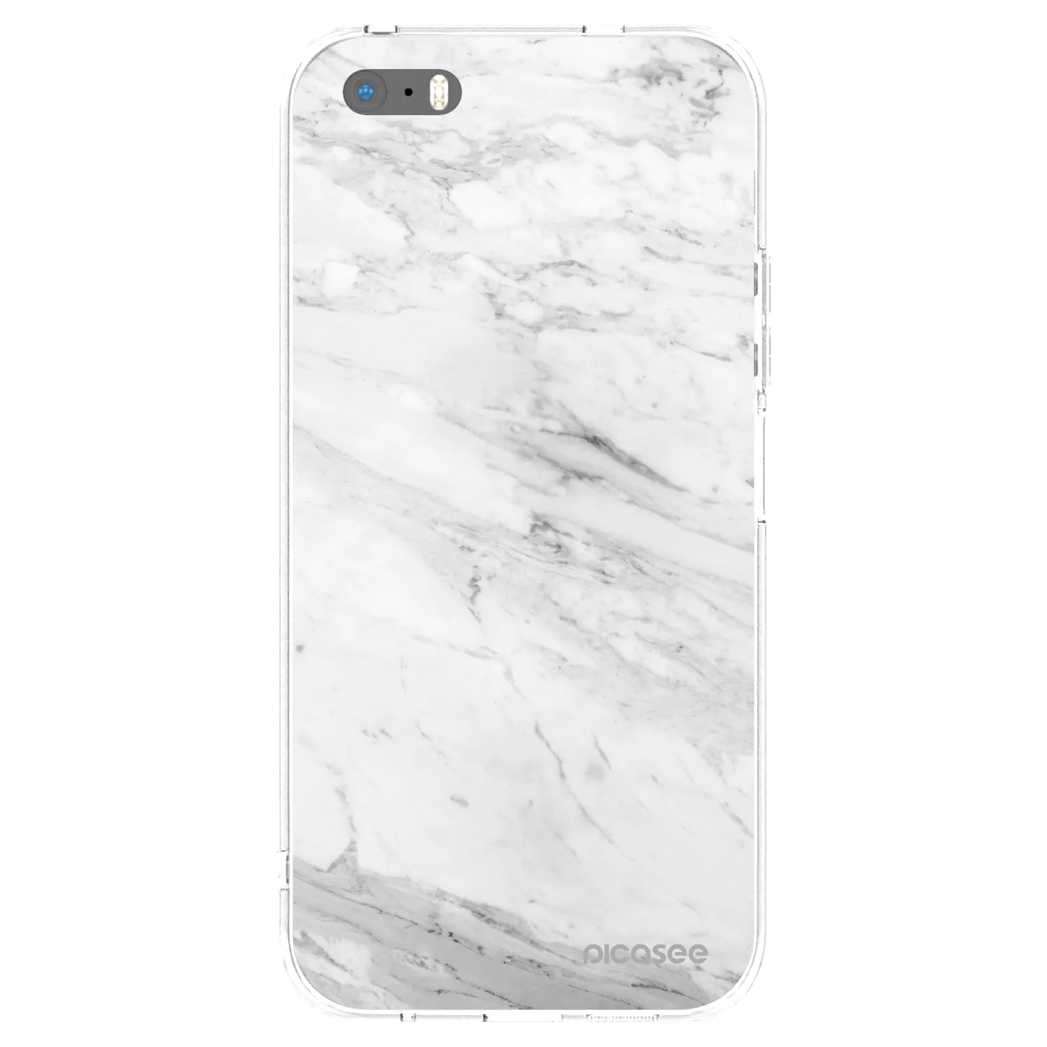 Picasee átlátszó szilikon tok az alábbi mobiltelefonokra Apple iPhone 5/5S/SE - White marble