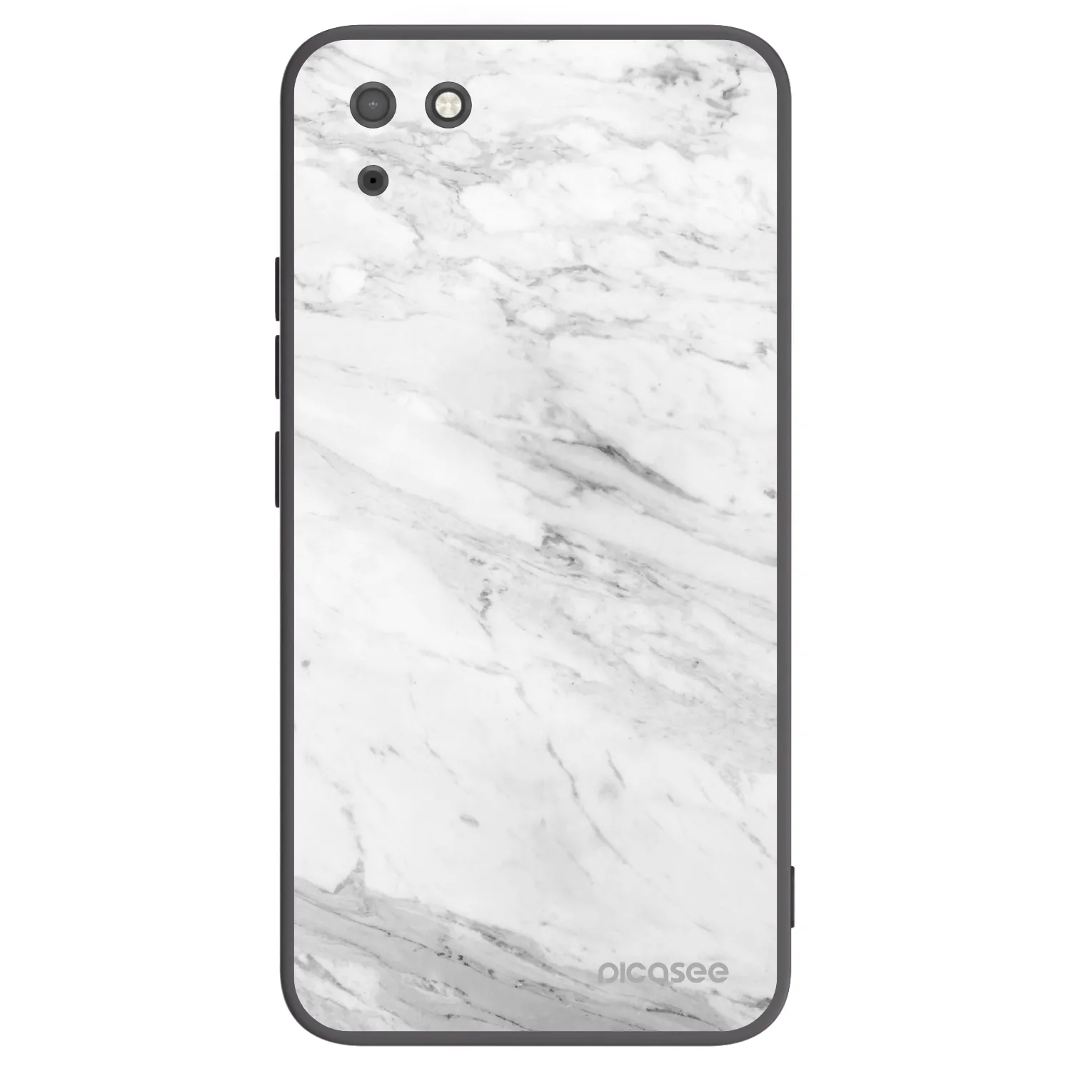 Picasee fekete szilikon tok az alábbi mobiltelefonokra Huawei Y5P - White marble