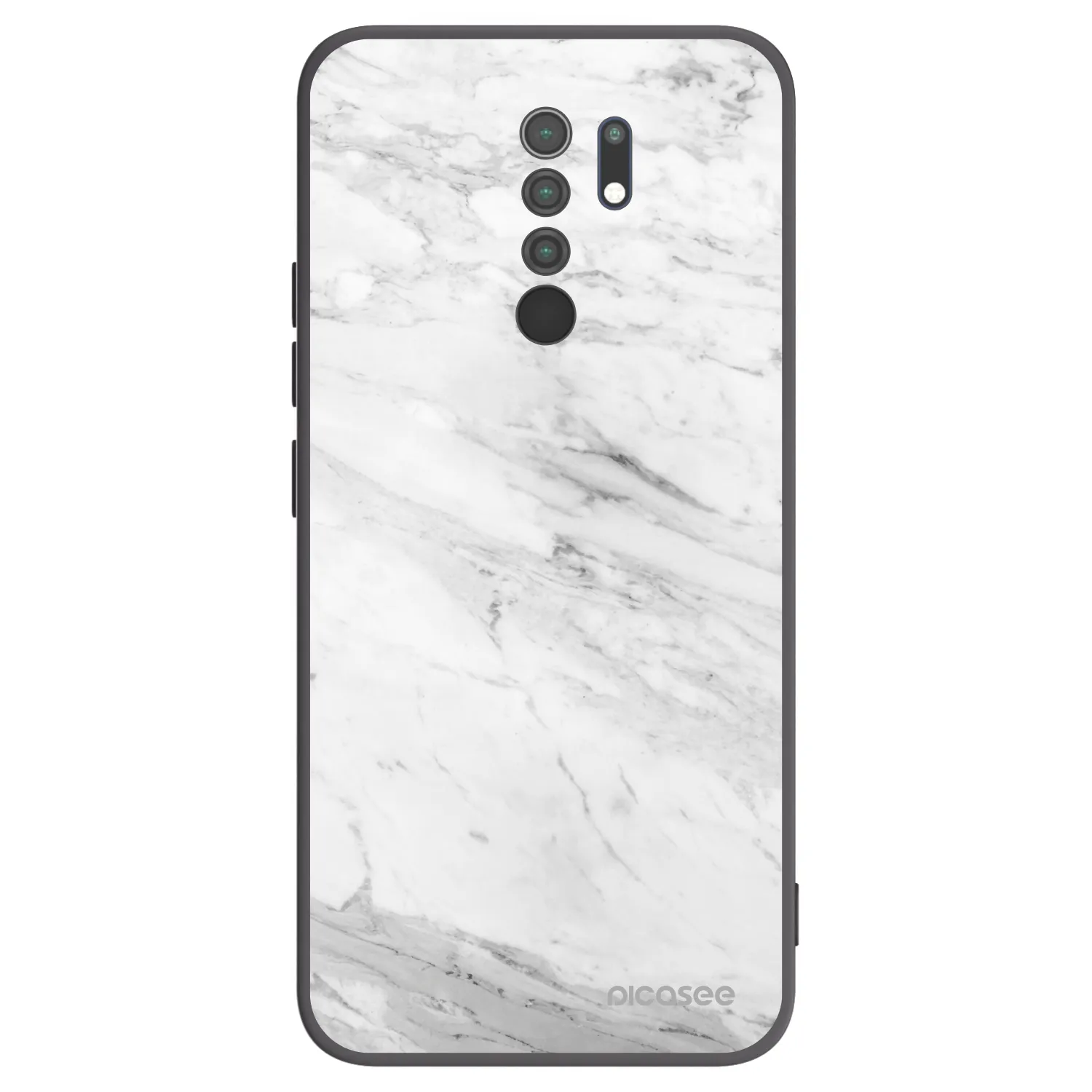 Picasee fekete szilikon tok az alábbi mobiltelefonokra Xiaomi Redmi 9 - White marble