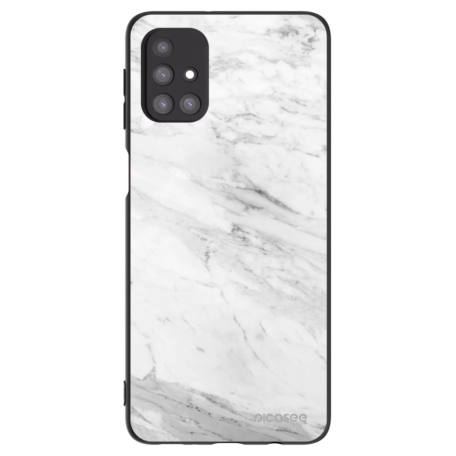 Picasee fekete szilikon tok az alábbi mobiltelefonokra Samsung Galaxy M31s - White marble