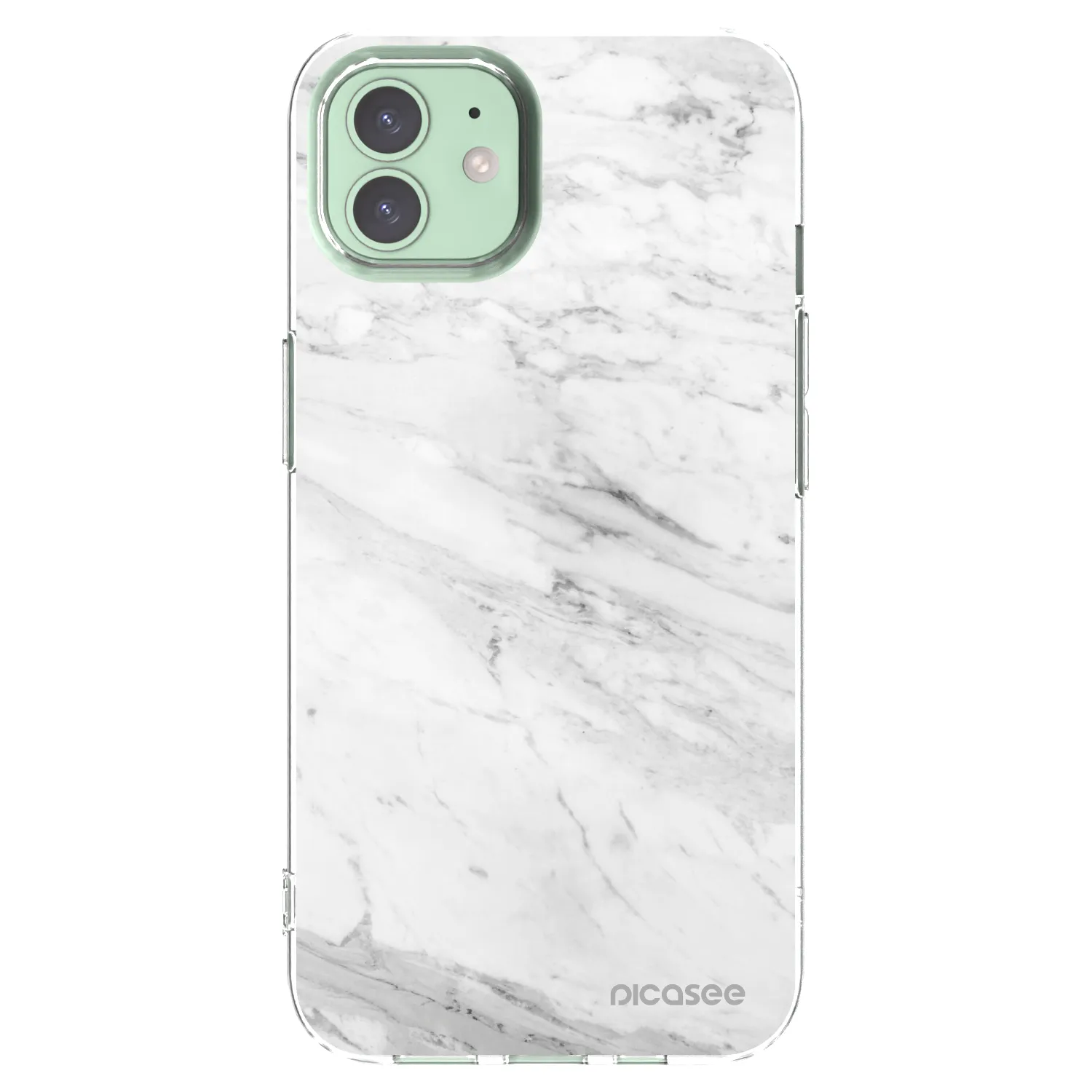 Picasee átlátszó szilikon tok az alábbi mobiltelefonokra Apple iPhone 12 - White marble