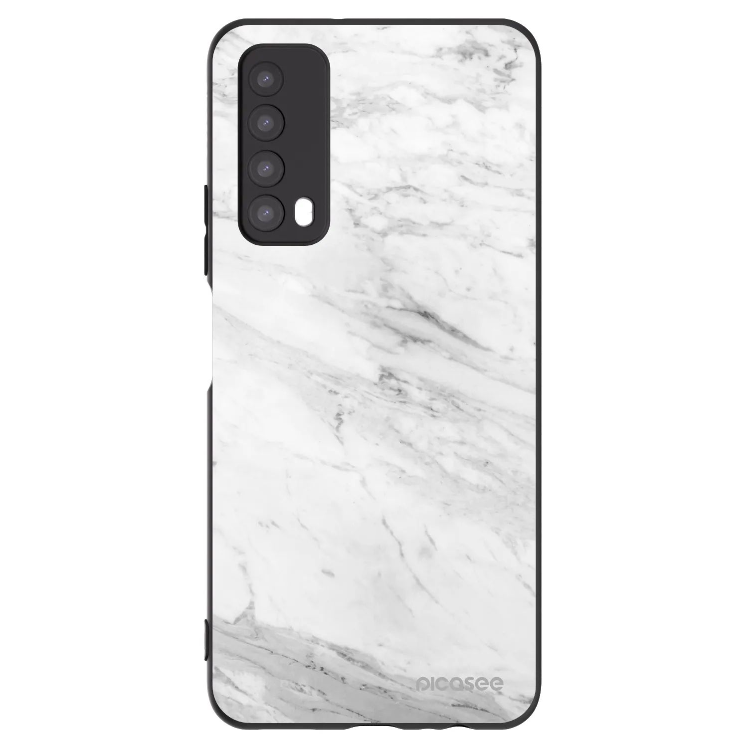 Picasee fekete szilikon tok az alábbi mobiltelefonokra Huawei P Smart 2021 - White marble