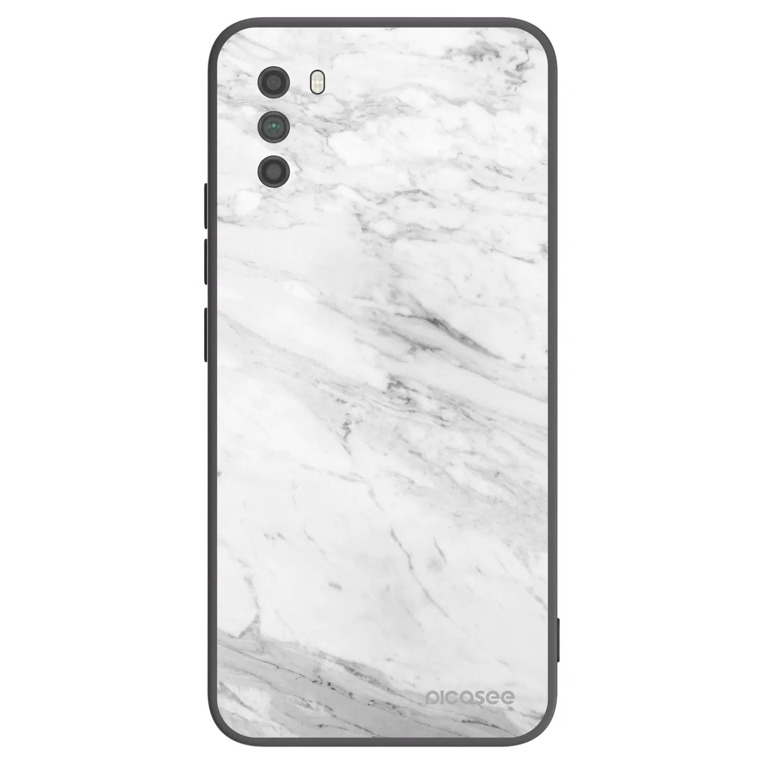 Picasee fekete szilikon tok az alábbi mobiltelefonokra Xiaomi Poco M3 - White marble