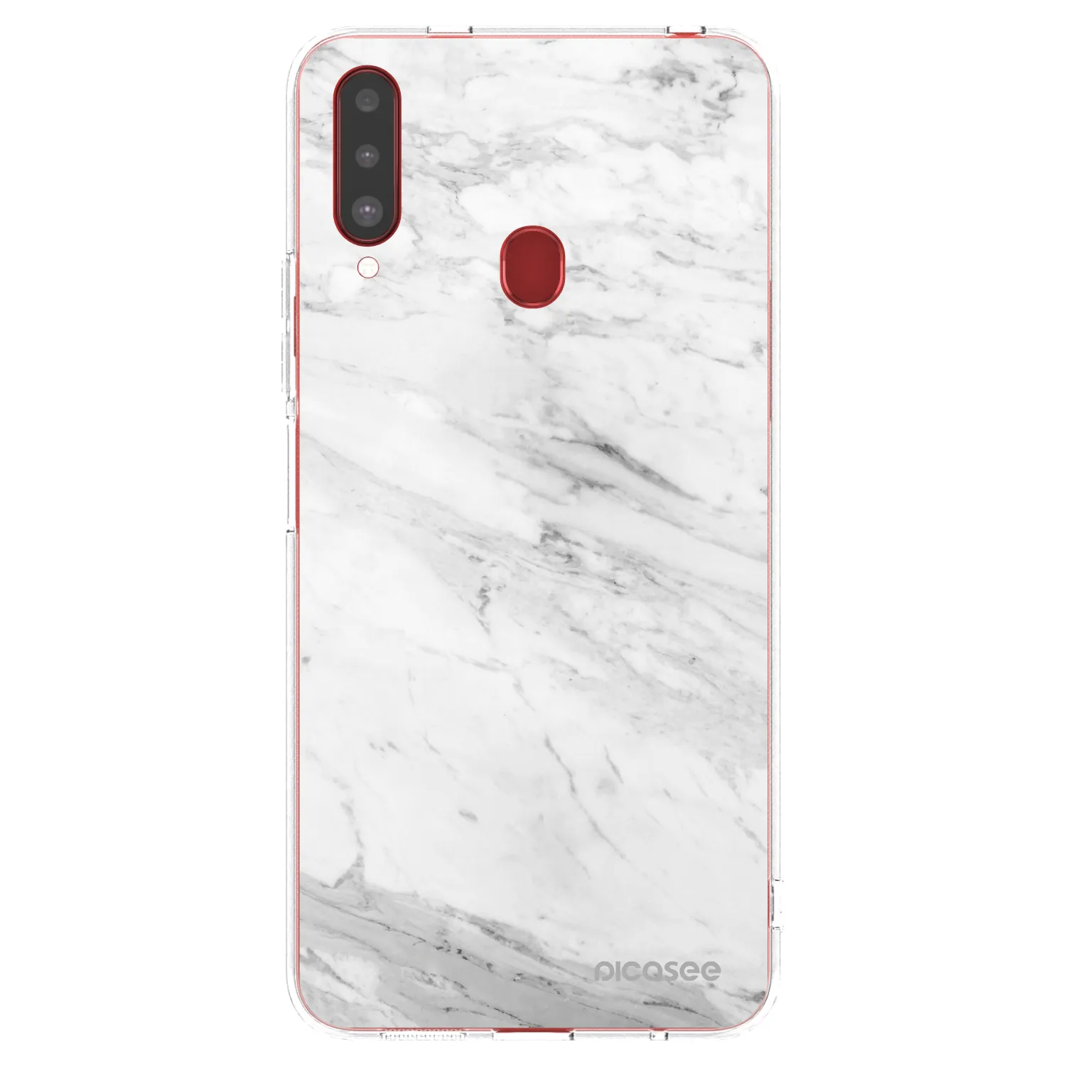 Picasee átlátszó szilikon tok az alábbi mobiltelefonokra Samsung Galaxy A20s - White marble