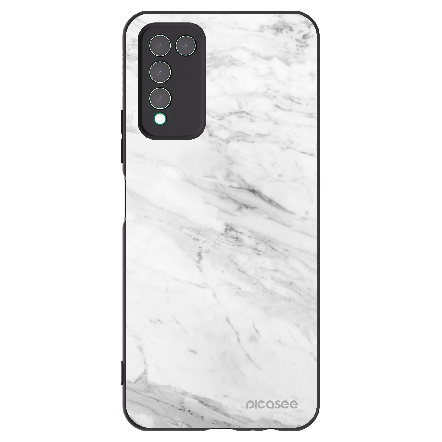 Picasee fekete szilikon tok az alábbi mobiltelefonokra Honor 10X Lite - White marble