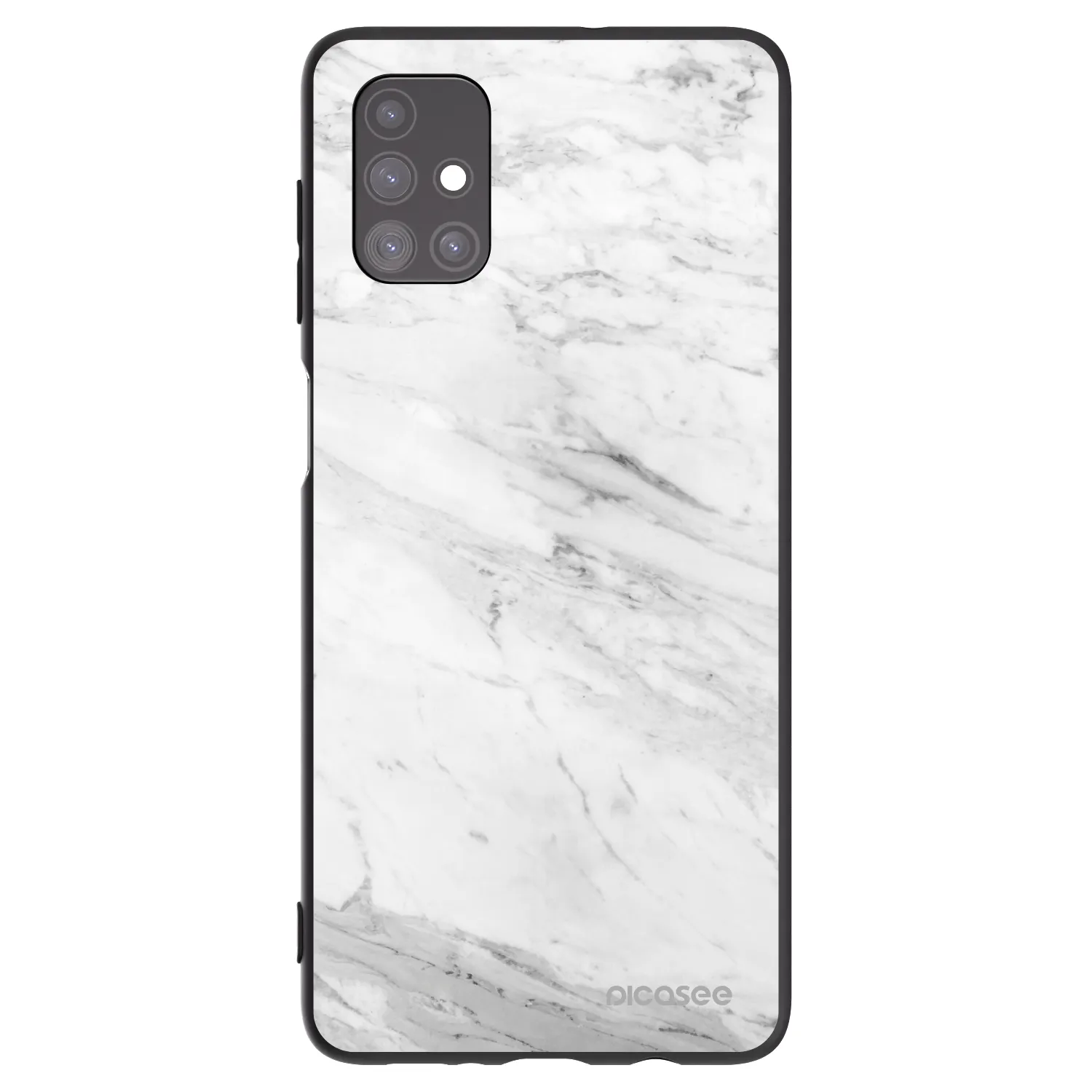 Picasee fekete szilikon tok az alábbi mobiltelefonokra Samsung Galaxy M51 M515F - White marble