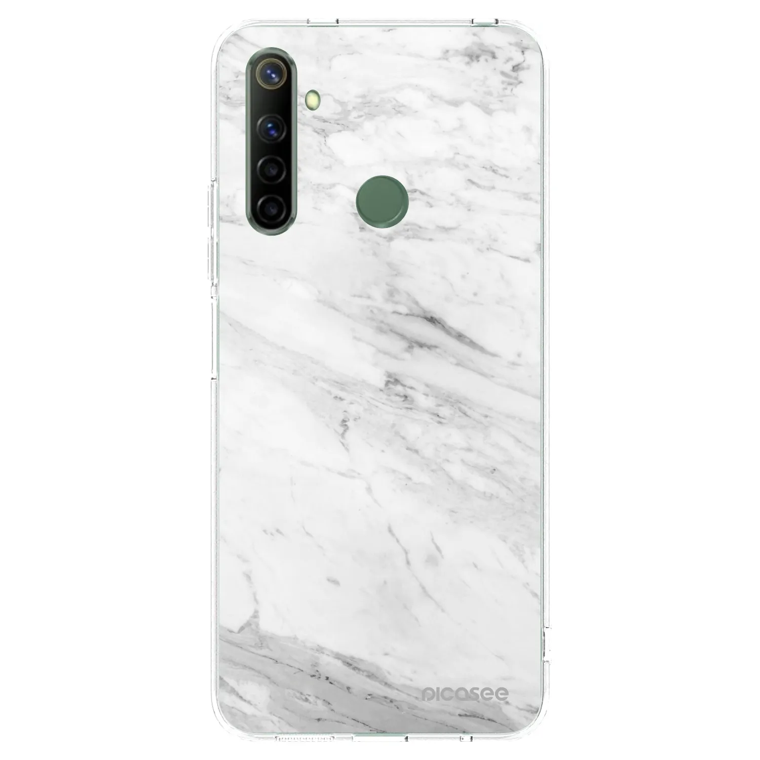 Picasee átlátszó szilikon tok az alábbi mobiltelefonokra Realme 6i - White marble