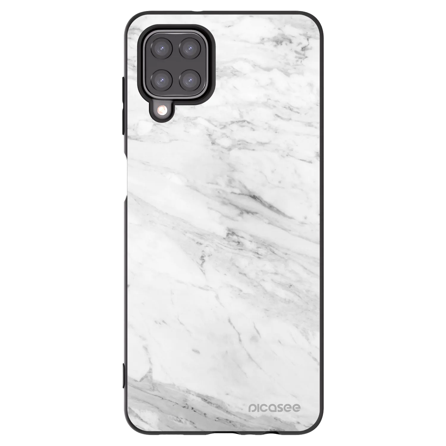 Picasee fekete szilikon tok az alábbi mobiltelefonokra Samsung Galaxy A12 A125F - White marble