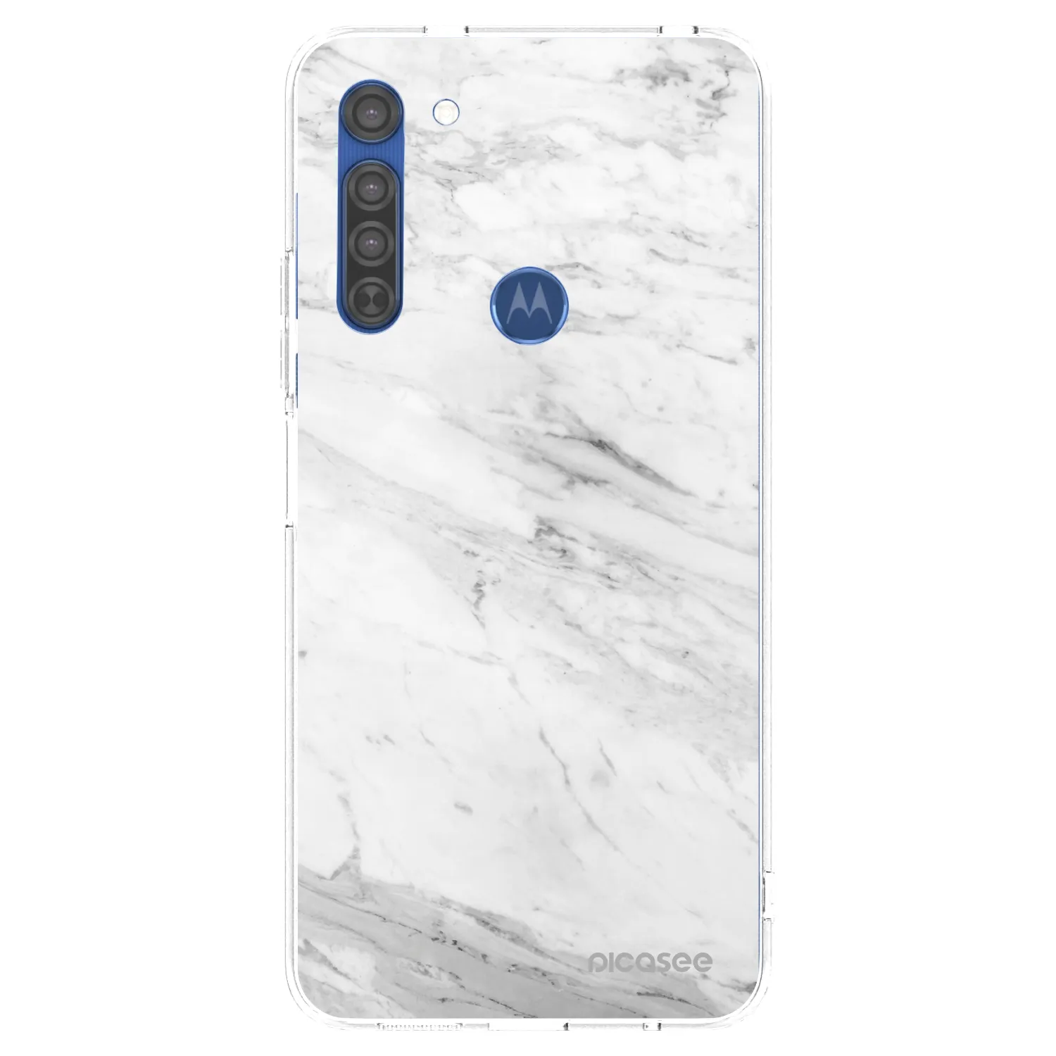 Picasee átlátszó szilikon tok az alábbi mobiltelefonokra Motorola Moto G8 - White marble