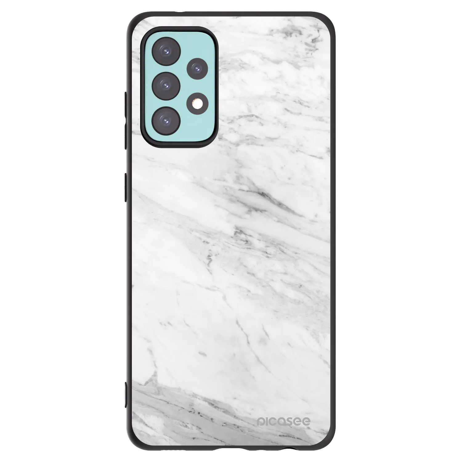 Picasee fekete szilikon tok az alábbi mobiltelefonokra Samsung Galaxy A72 A725F - White marble
