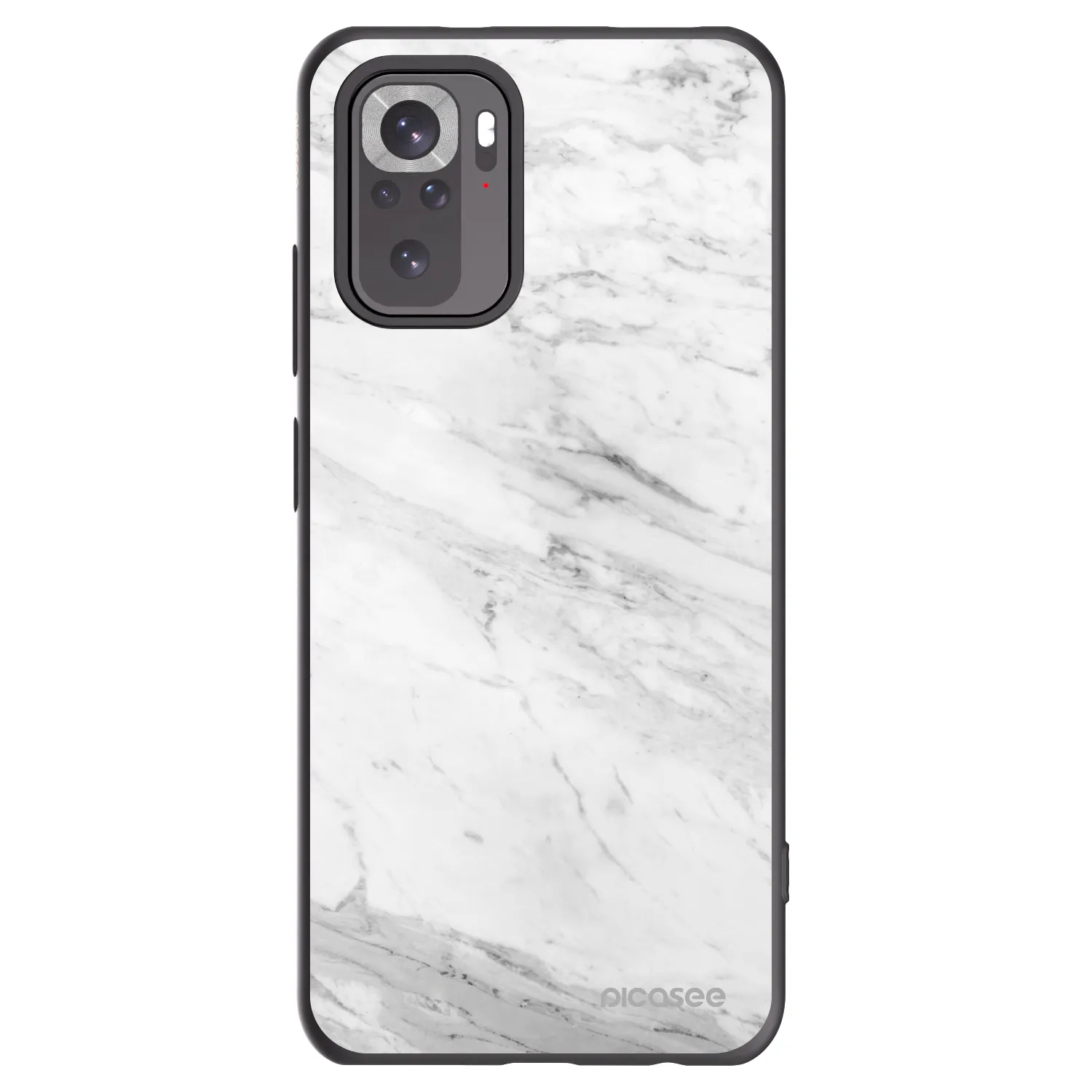 Picasee fekete szilikon tok az alábbi mobiltelefonokra Xiaomi Redmi Note 10S - White marble