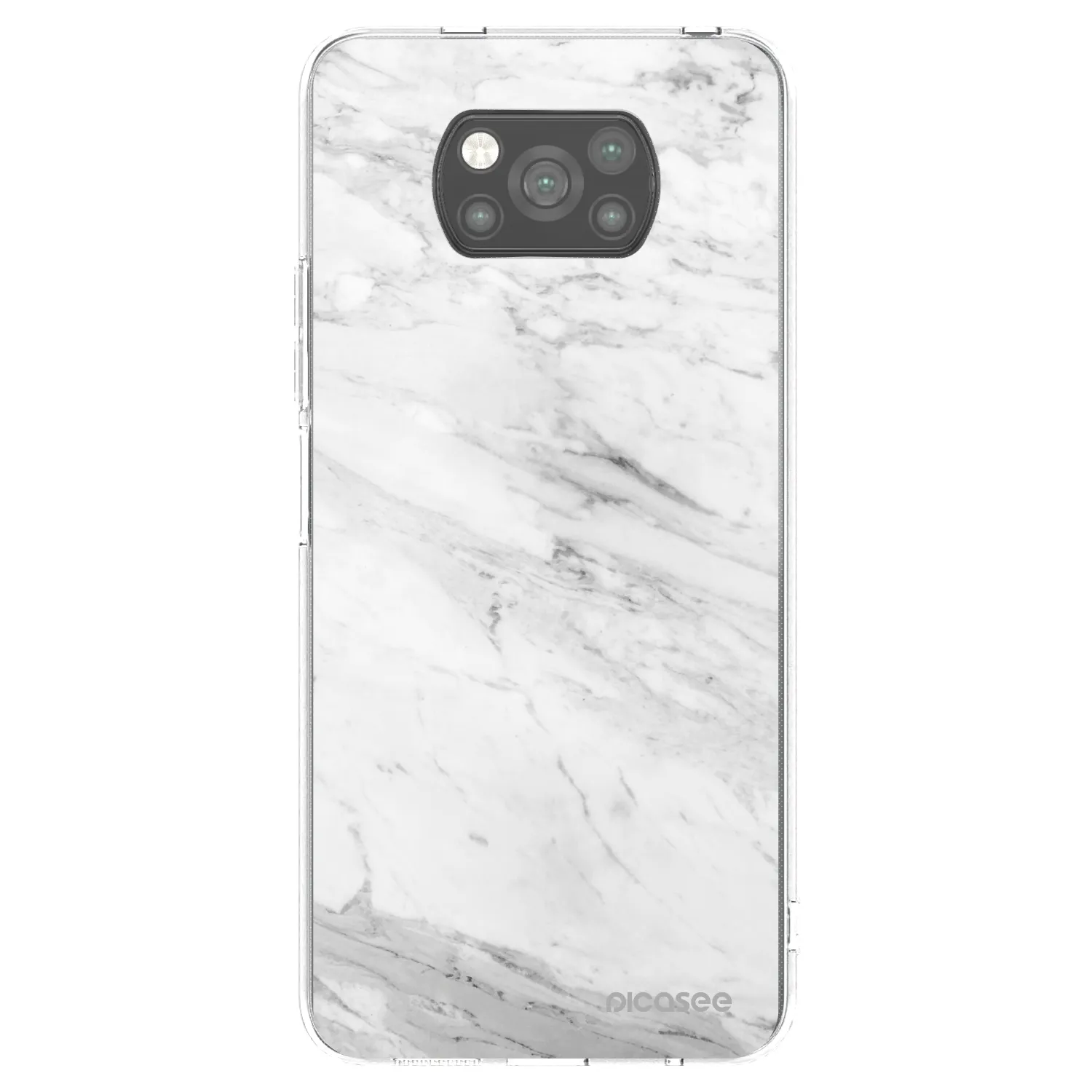 Picasee fekete szilikon tok az alábbi mobiltelefonokra Xiaomi Poco X3 Pro - White marble