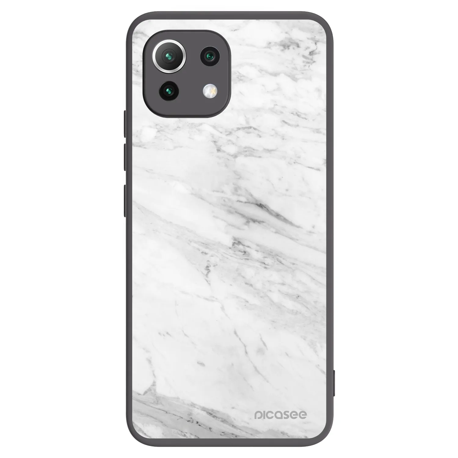 Picasee fekete szilikon tok az alábbi mobiltelefonokra Xiaomi Mi 11 Lite - White marble