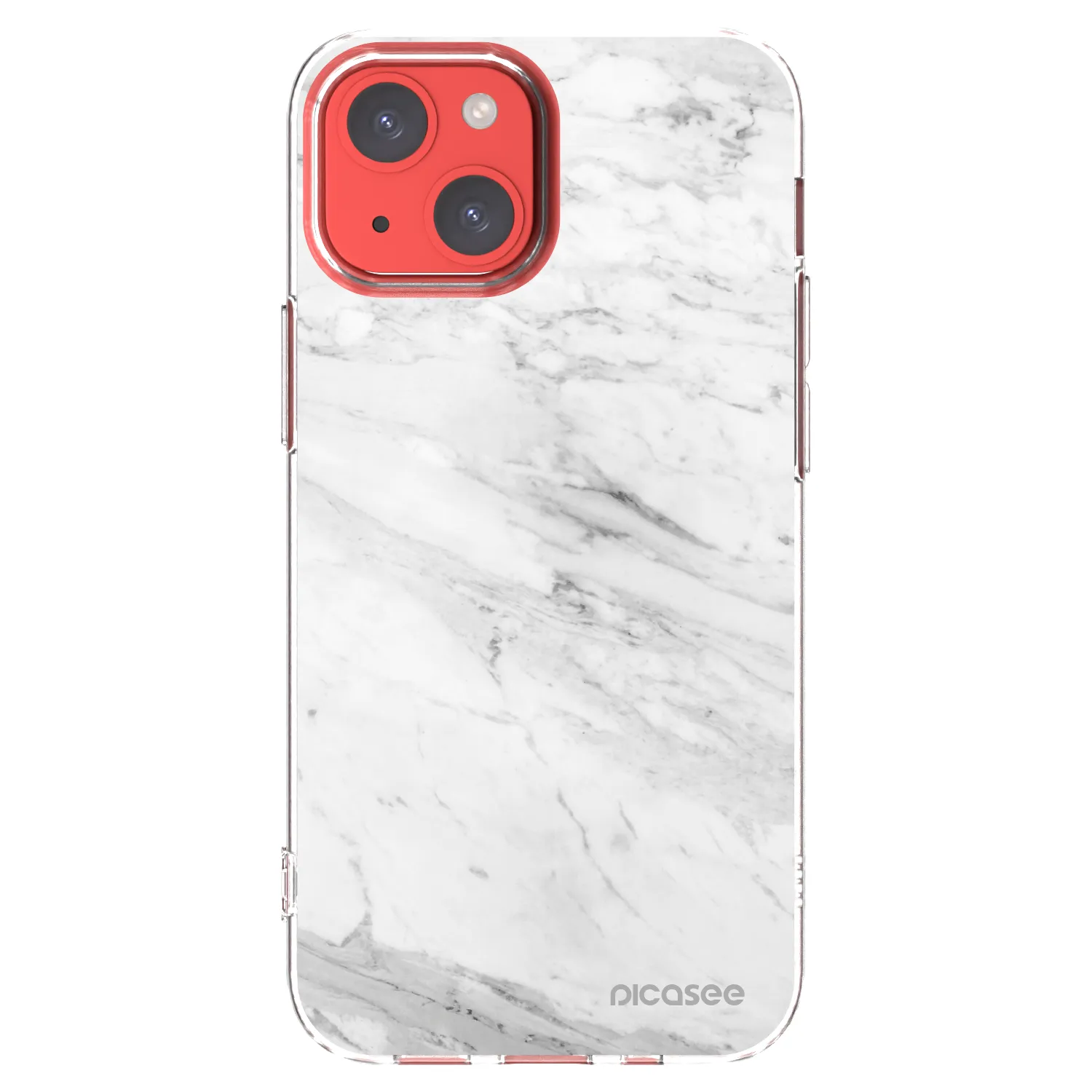 Picasee átlátszó szilikon tok az alábbi mobiltelefonokra Apple iPhone 13 mini - White marble