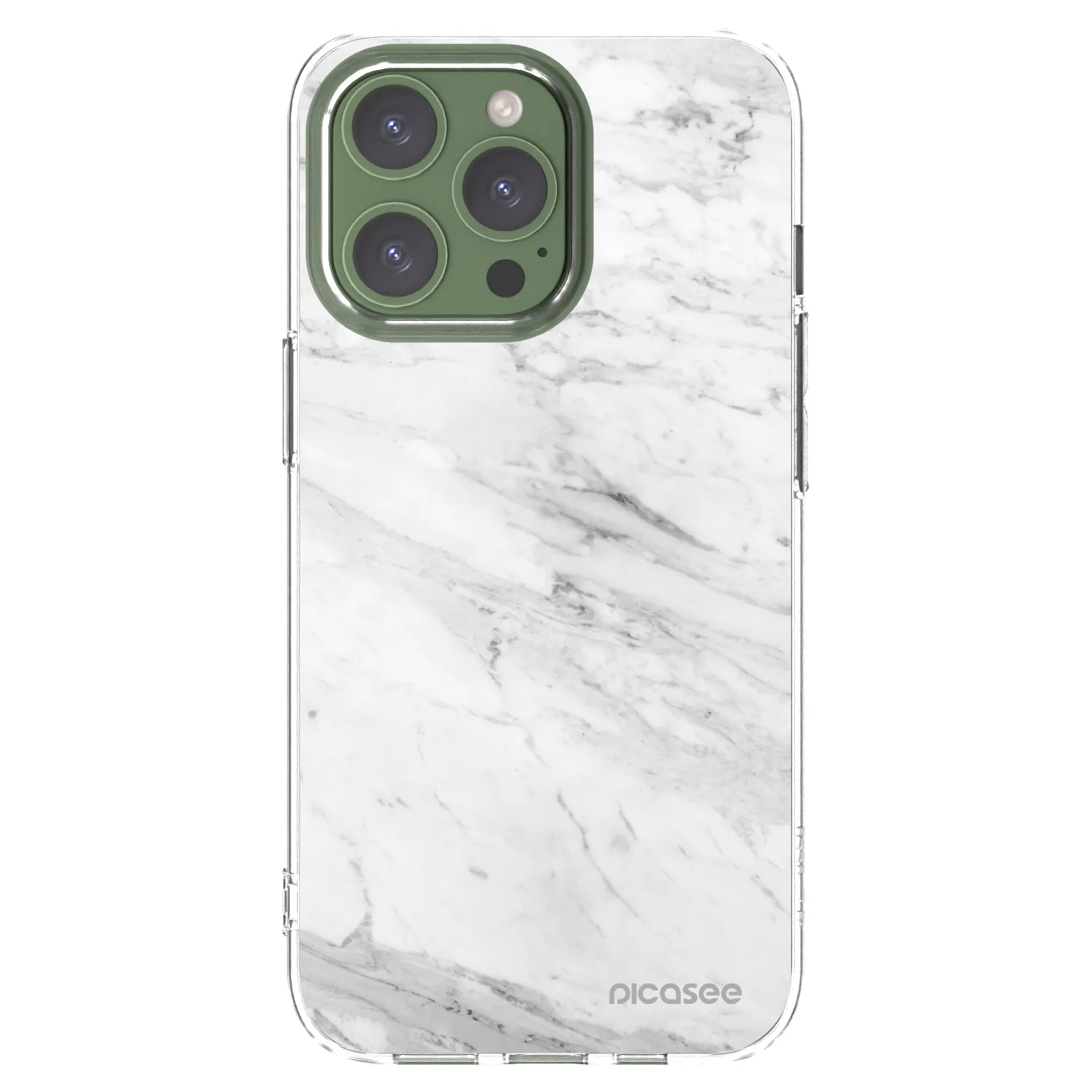Picasee átlátszó szilikon tok az alábbi mobiltelefonokra Apple iPhone 13 Pro - White marble