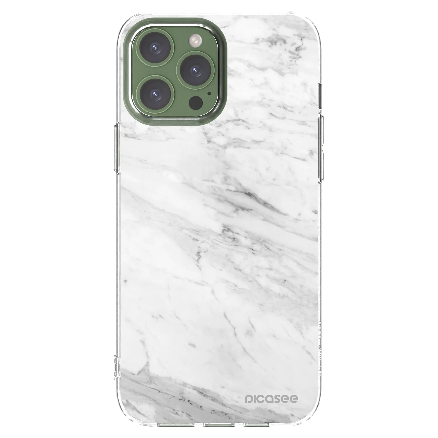 Picasee átlátszó szilikon tok az alábbi mobiltelefonokra Apple iPhone 13 Pro Max - White marble