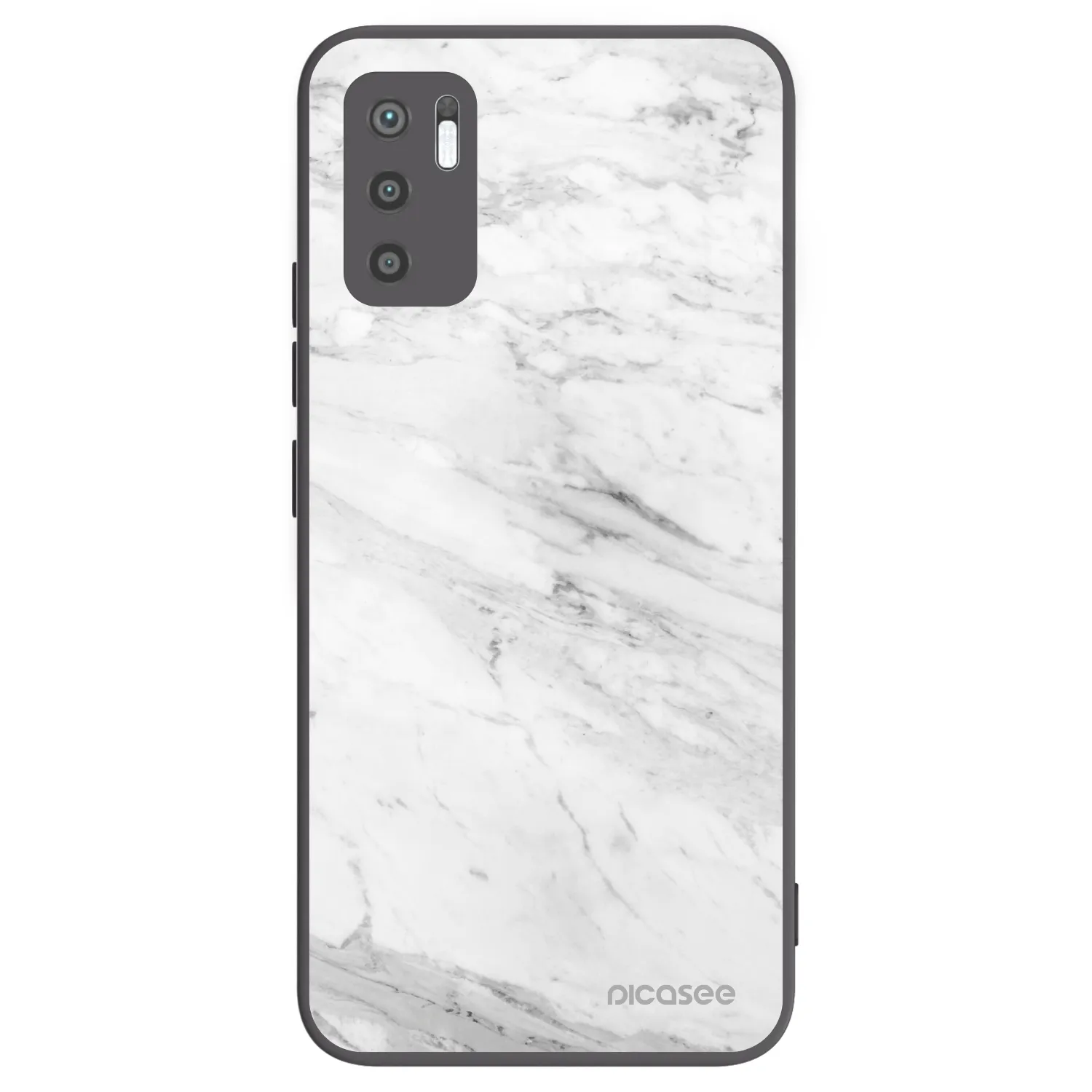 Picasee fekete szilikon tok az alábbi mobiltelefonokra Xiaomi Redmi Note 10 5G - White marble