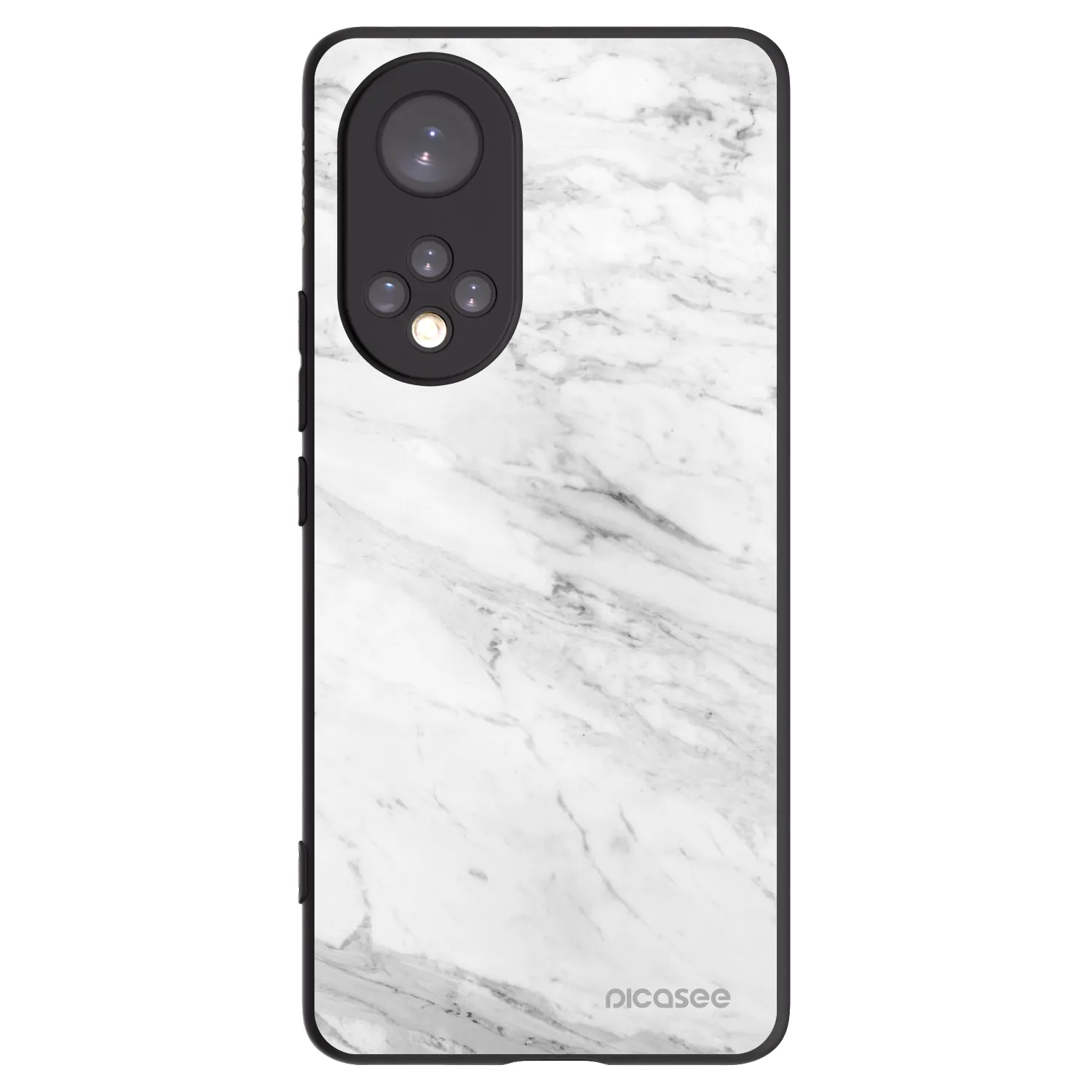 Picasee fekete szilikon tok az alábbi mobiltelefonokra Huawei Nova 9 - White marble