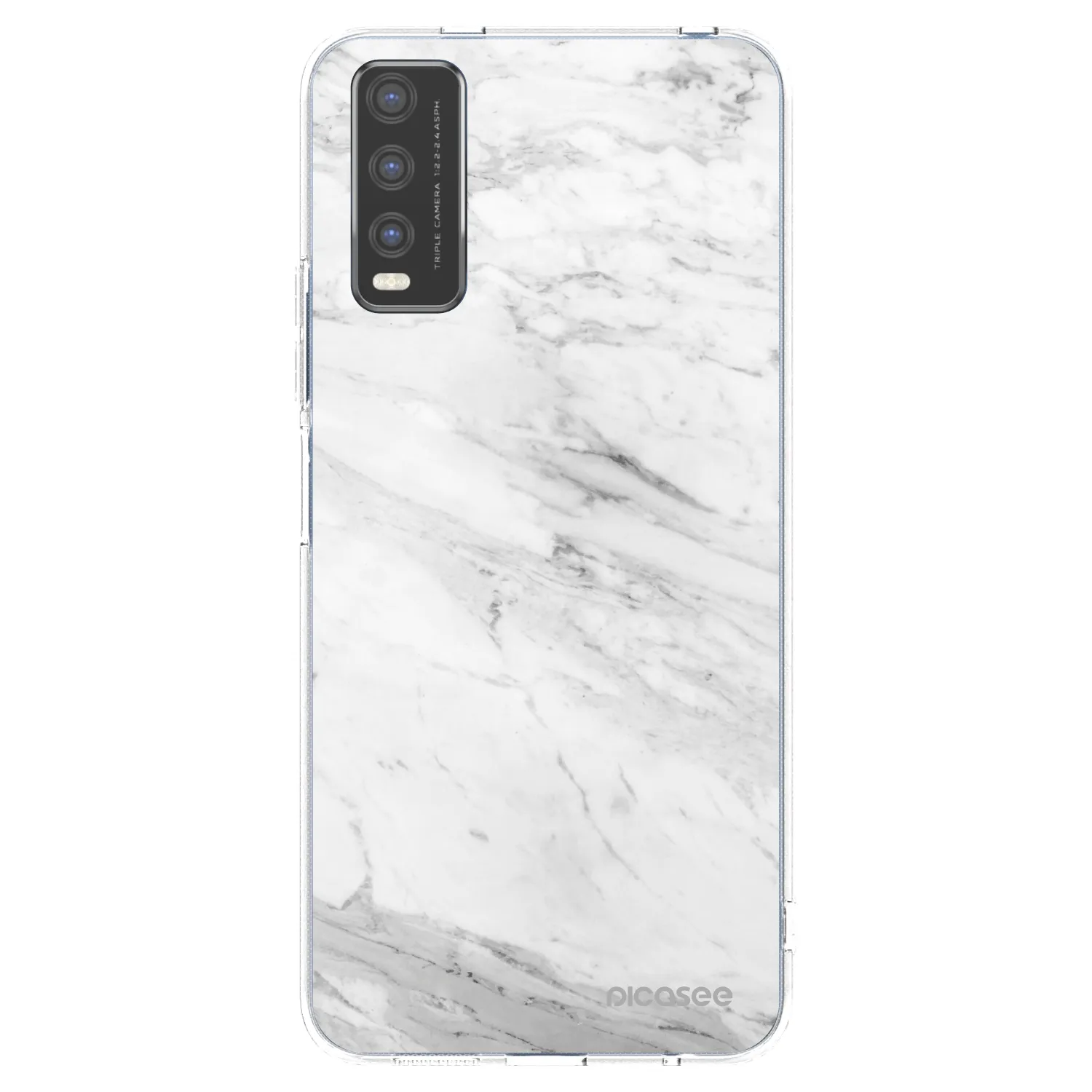 Picasee átlátszó szilikon tok az alábbi mobiltelefonokra Vivo Y20s - White marble