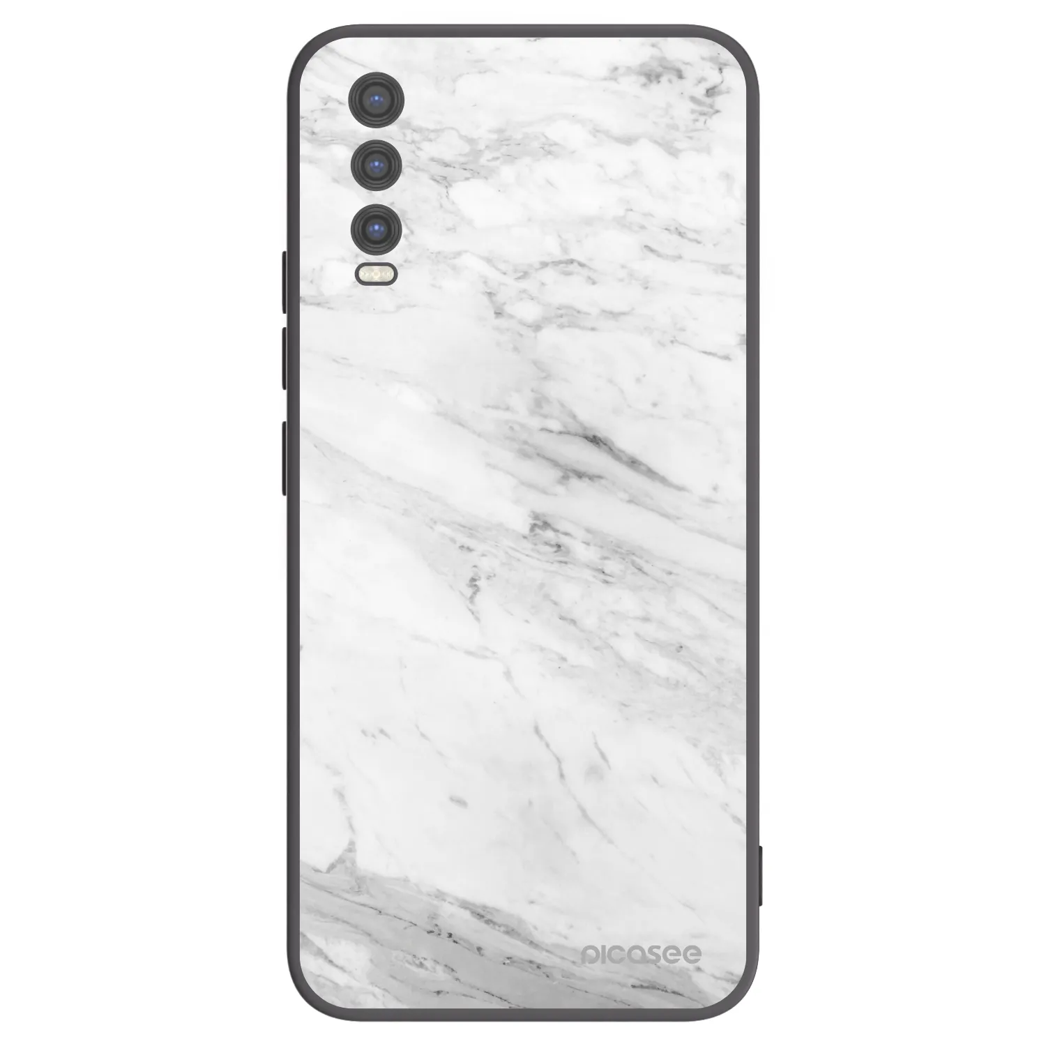 Picasee fekete szilikon tok az alábbi mobiltelefonokra Vivo Y20s - White marble