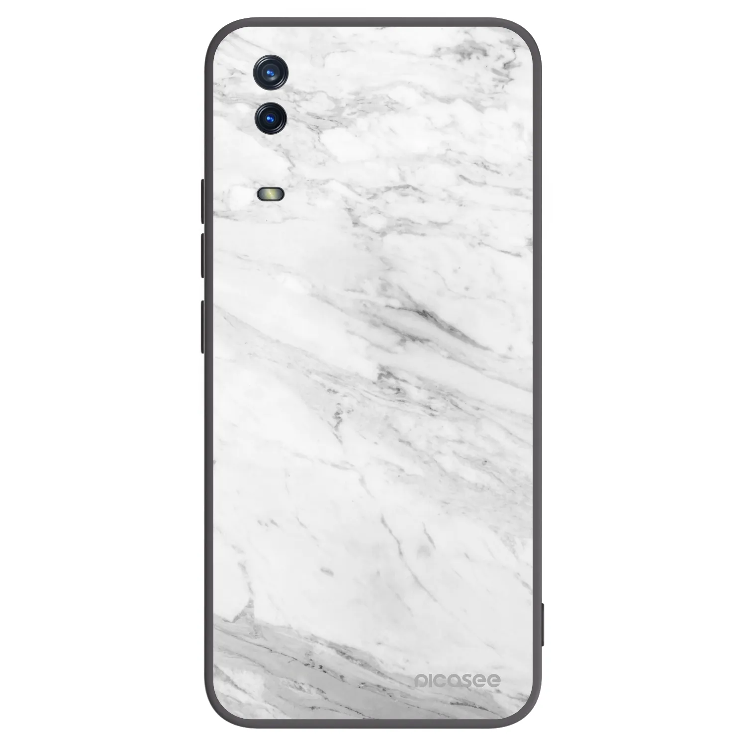 Picasee fekete szilikon tok az alábbi mobiltelefonokra Vivo Y11s - White marble