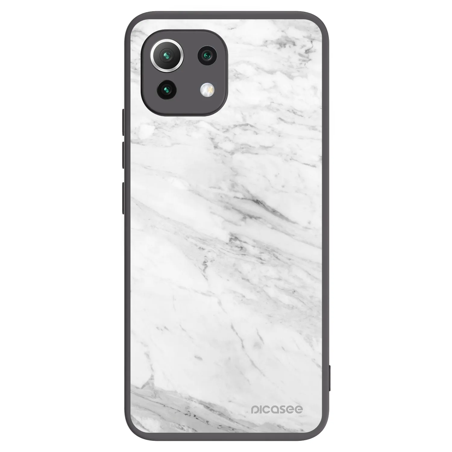 Picasee fekete szilikon tok az alábbi mobiltelefonokra Xiaomi 11 Lite 5G NE - White marble