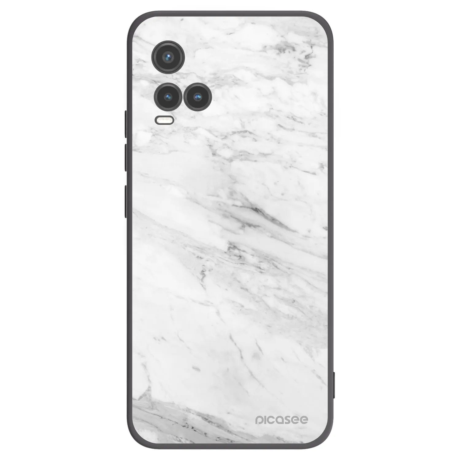 Picasee fekete szilikon tok az alábbi mobiltelefonokra Vivo Y33s - White marble