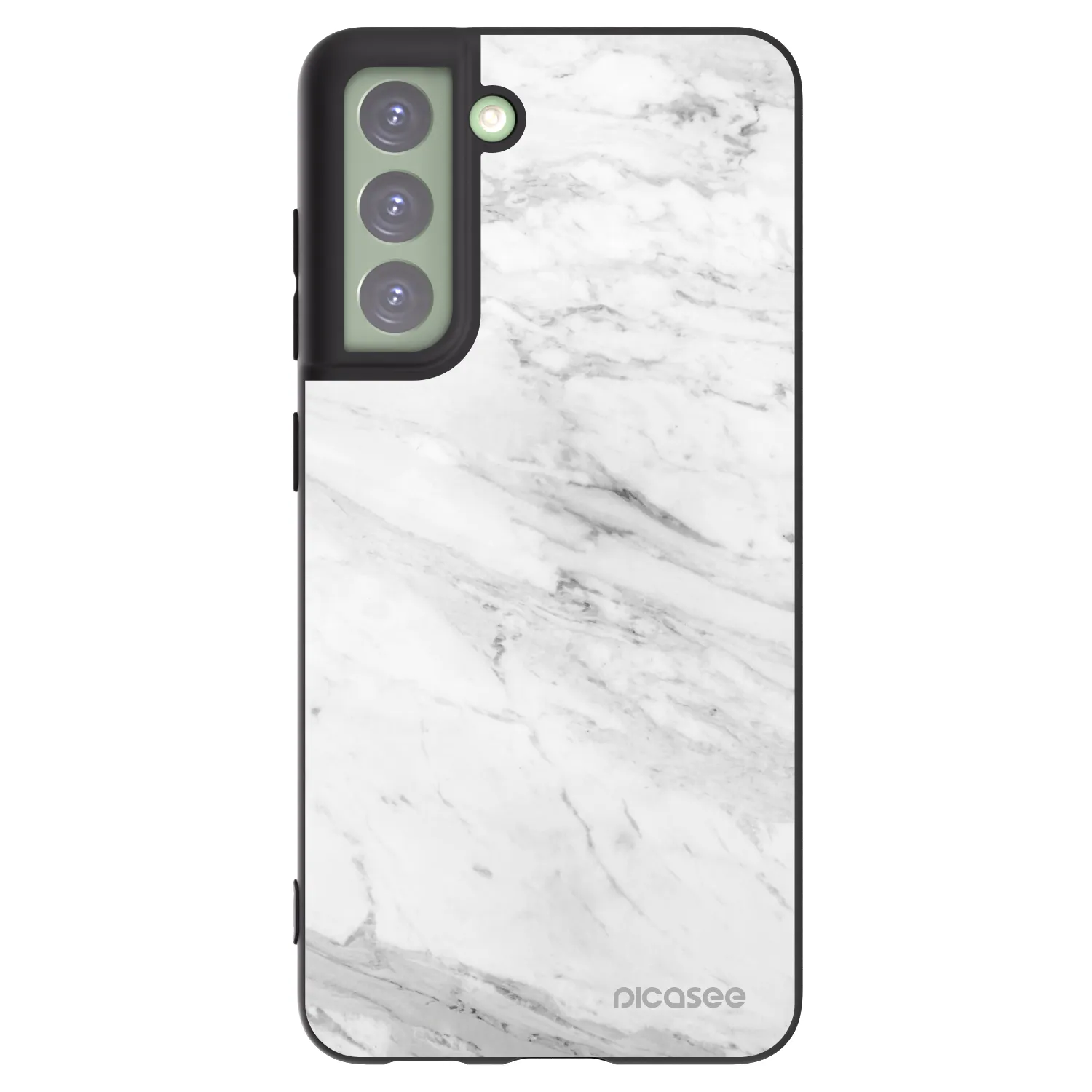 Picasee fekete szilikon tok az alábbi mobiltelefonokra Samsung Galaxy S21 FE 5G - White marble