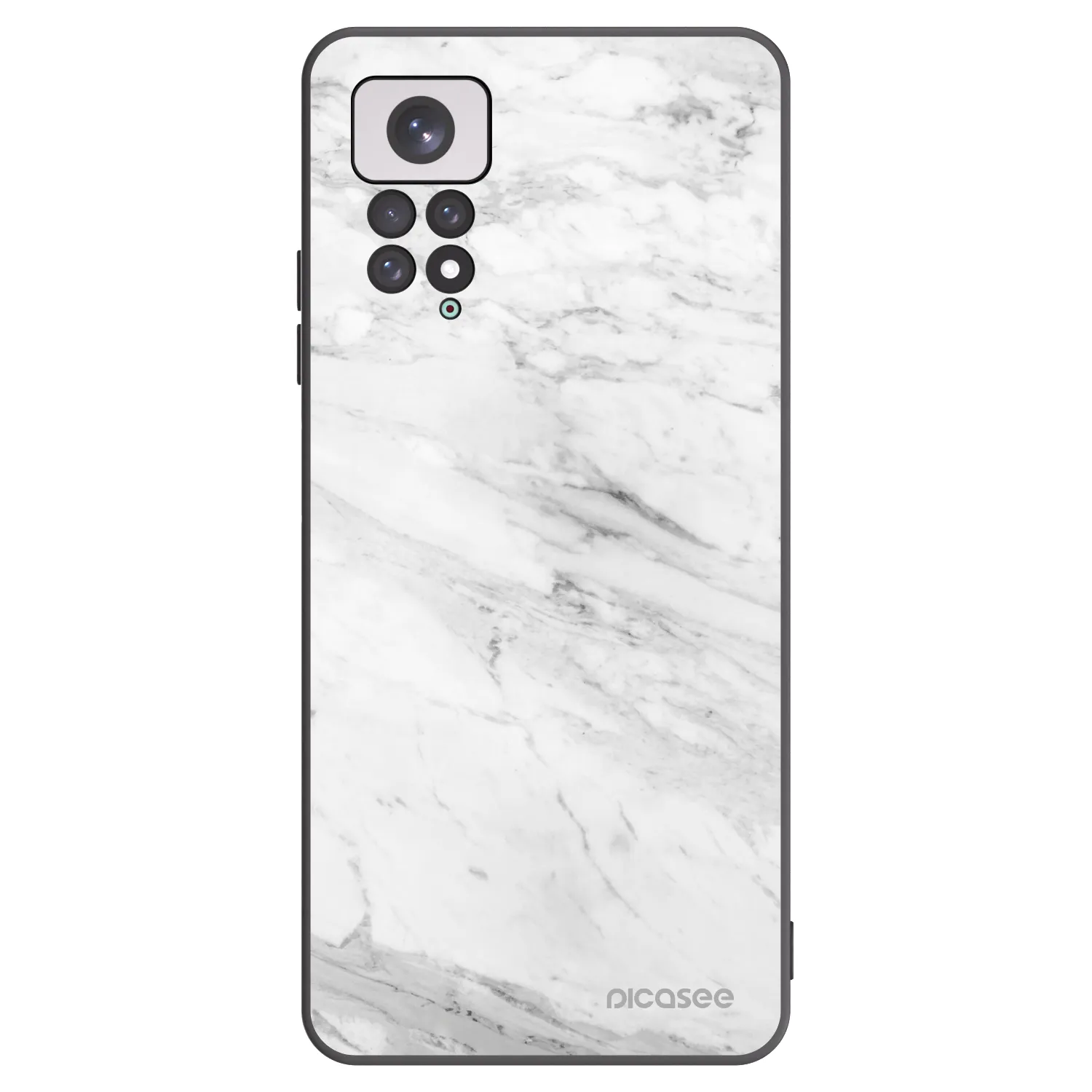 Picasee fekete szilikon tok az alábbi mobiltelefonokra Xiaomi Redmi Note 11 - White marble