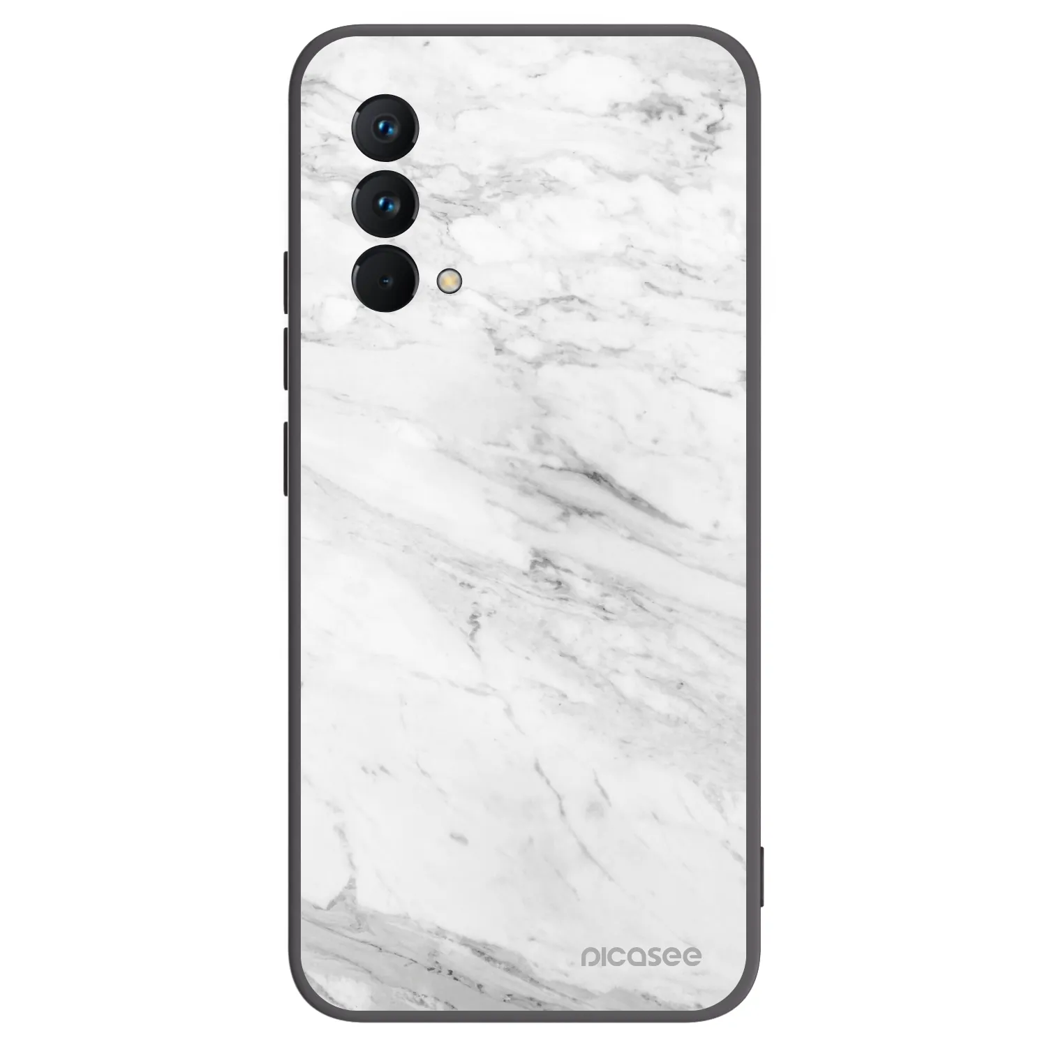 Picasee fekete szilikon tok az alábbi mobiltelefonokra Realme GT Master Edition 5G - White marble