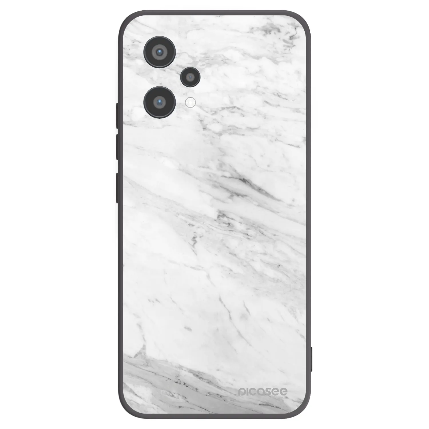 Picasee fekete szilikon tok az alábbi mobiltelefonokra Realme 9 Pro 5G - White marble