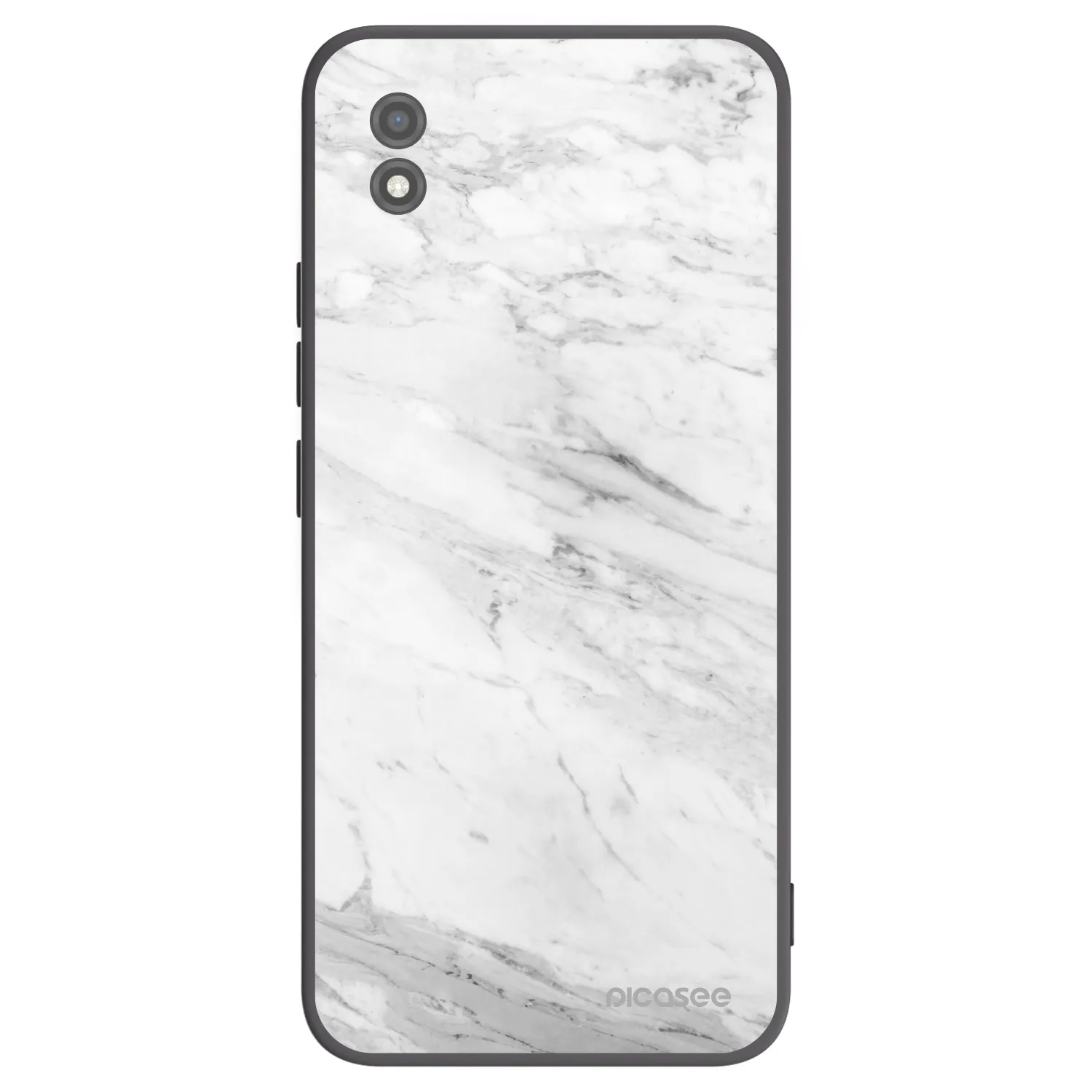 Picasee fekete szilikon tok az alábbi mobiltelefonokra Realme C11 (2021) - White marble