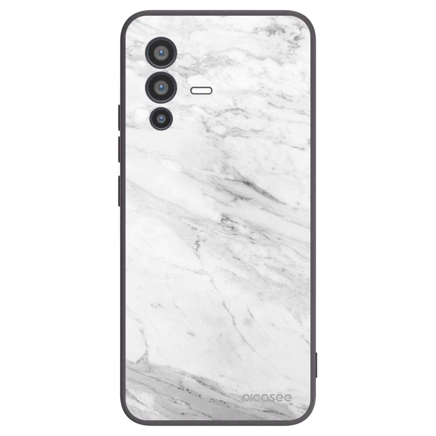 Picasee fekete szilikon tok az alábbi mobiltelefonokra Vivo V23 5G - White marble