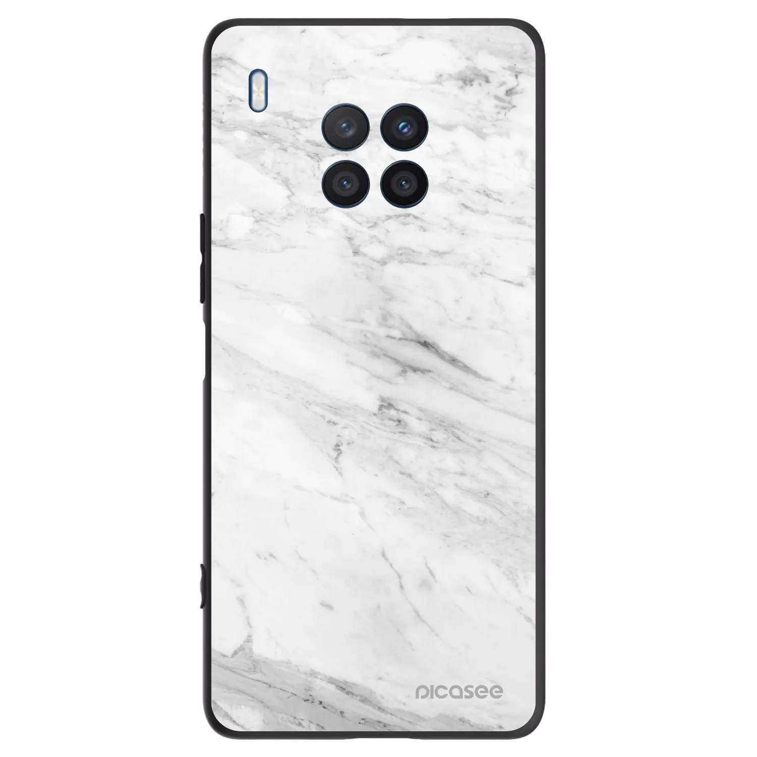 Picasee fekete szilikon tok az alábbi mobiltelefonokra Honor 50 Lite - White marble