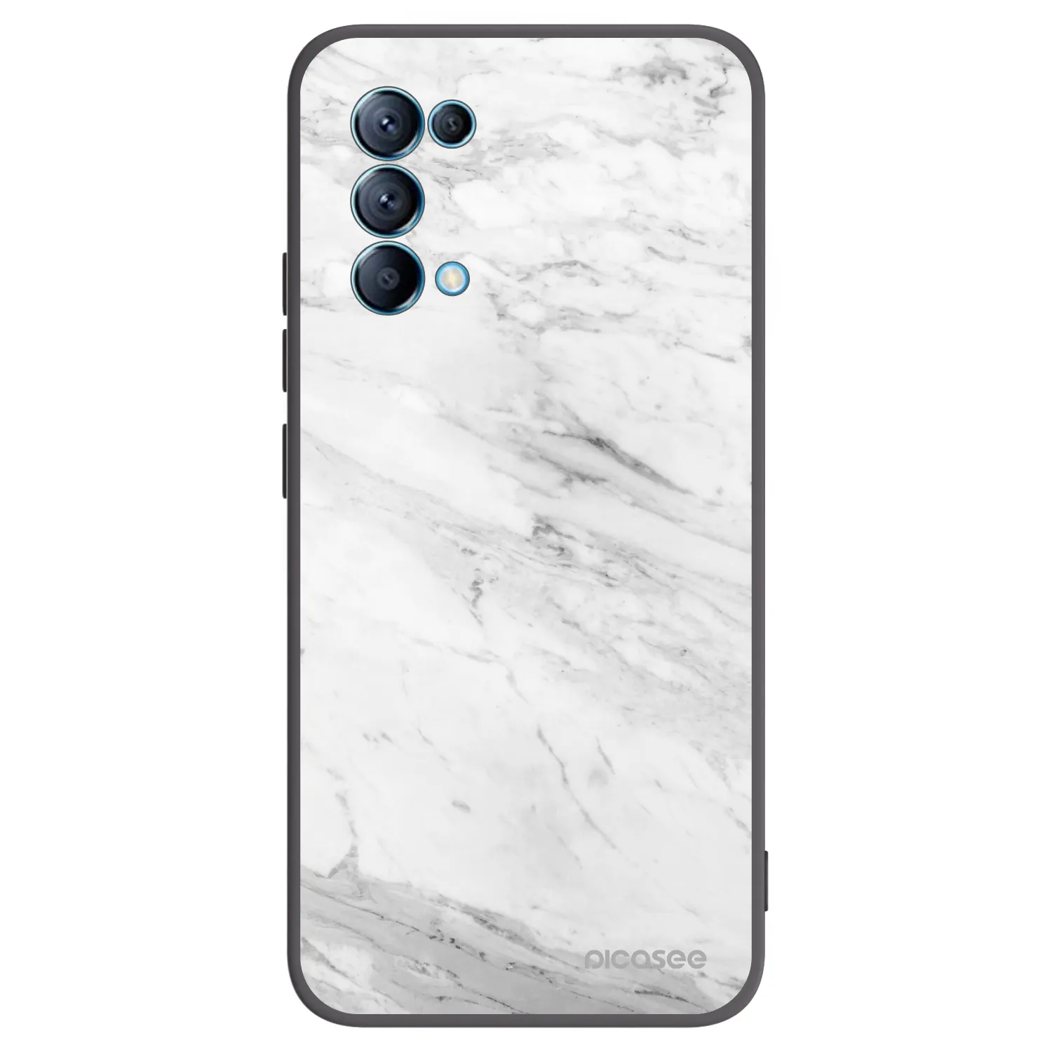 Picasee fekete szilikon tok az alábbi mobiltelefonokra OPPO Reno 5 5G - White marble