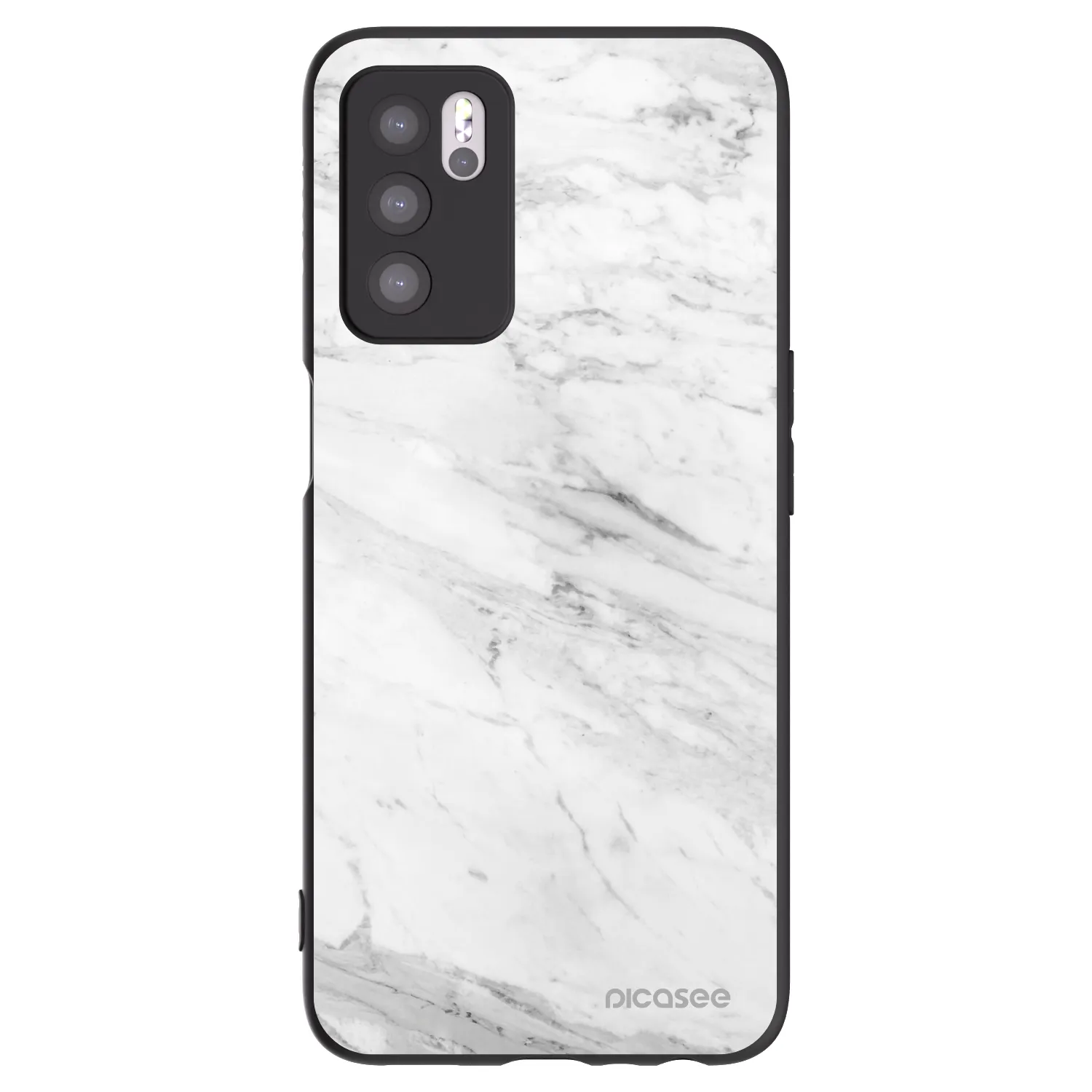 Picasee fekete szilikon tok az alábbi mobiltelefonokra OPPO A16s - White marble