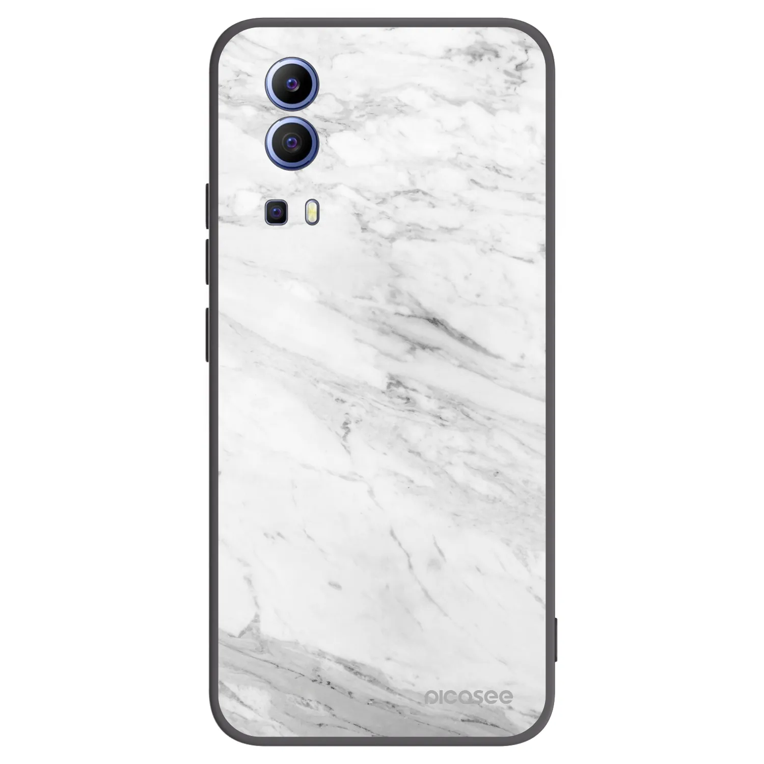 Picasee fekete szilikon tok az alábbi mobiltelefonokra Vivo Y52 5G - White marble