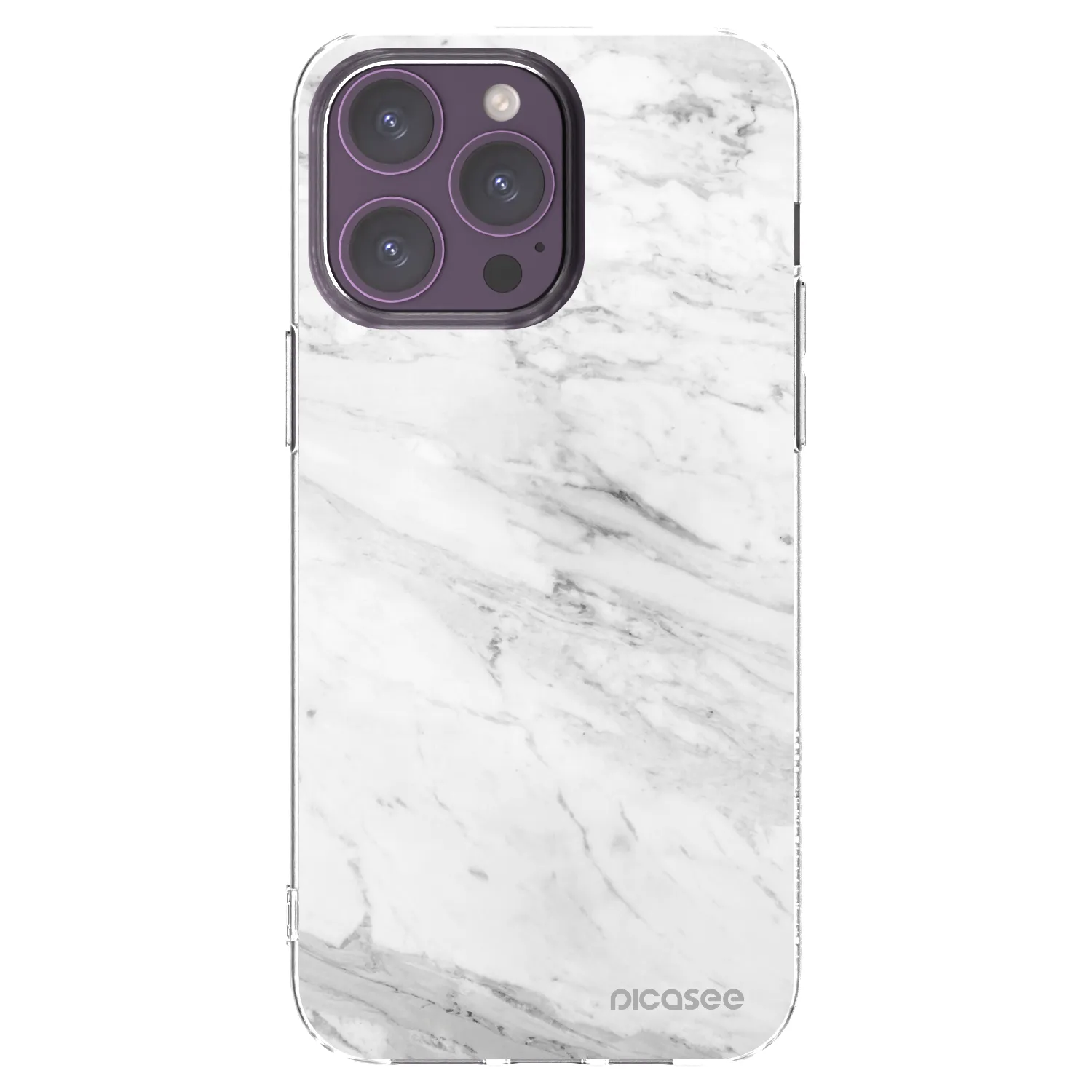Picasee átlátszó szilikon tok az alábbi mobiltelefonokra Apple iPhone 14 Pro Max - White marble