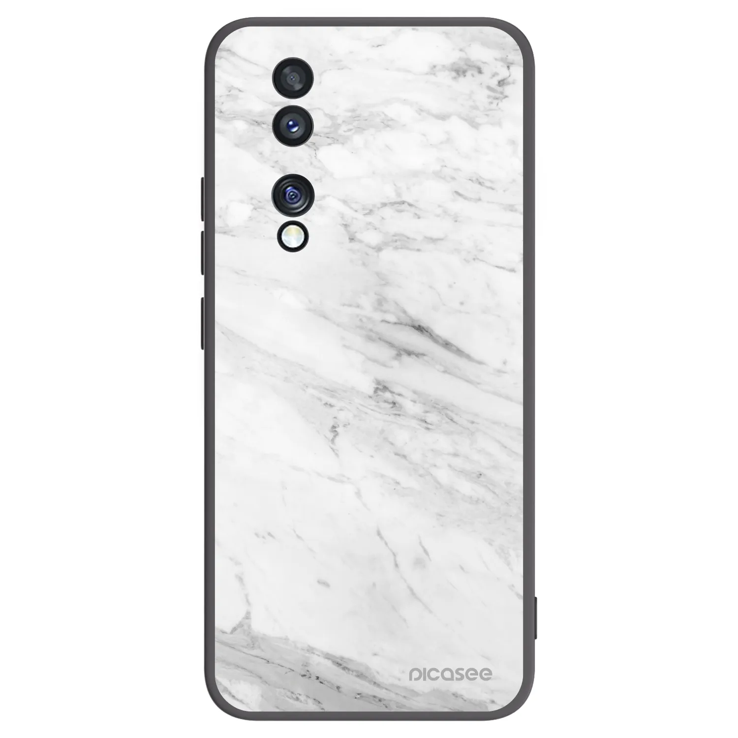 Picasee fekete szilikon tok az alábbi mobiltelefonokra Honor 70 - White marble