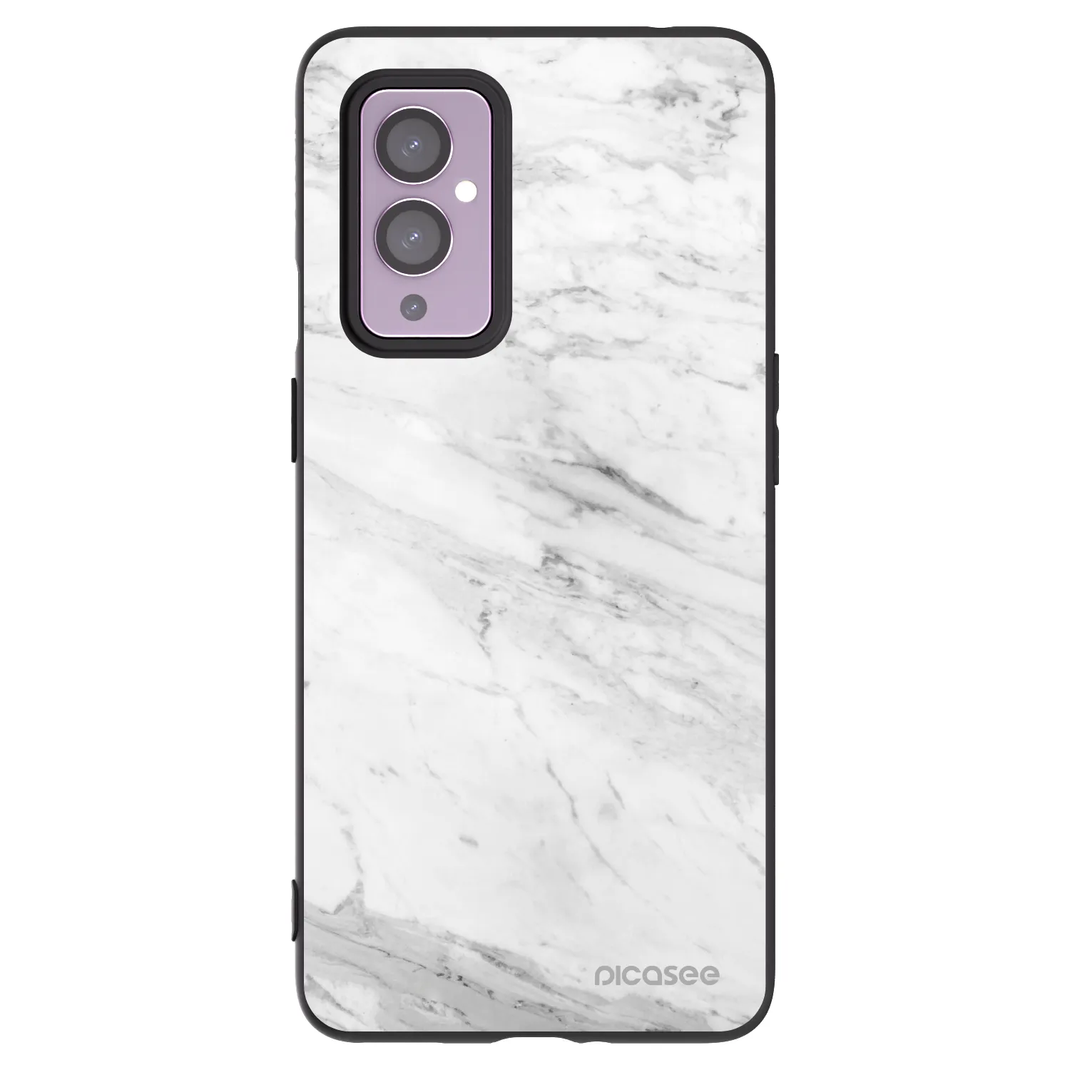 Picasee fekete szilikon tok az alábbi mobiltelefonokra OnePlus 9 - White marble