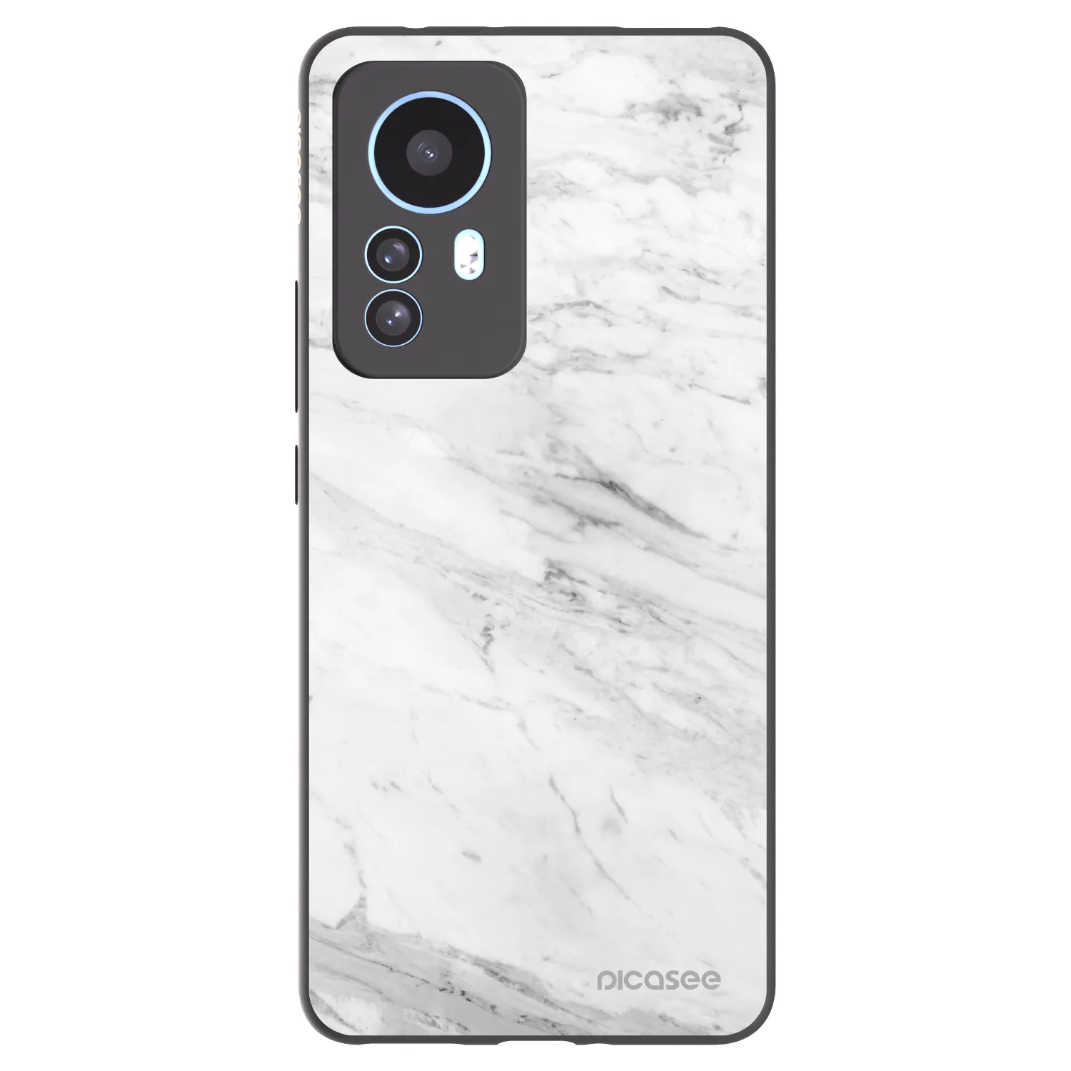 Picasee fekete szilikon tok az alábbi mobiltelefonokra Xiaomi 12T Pro - White marble