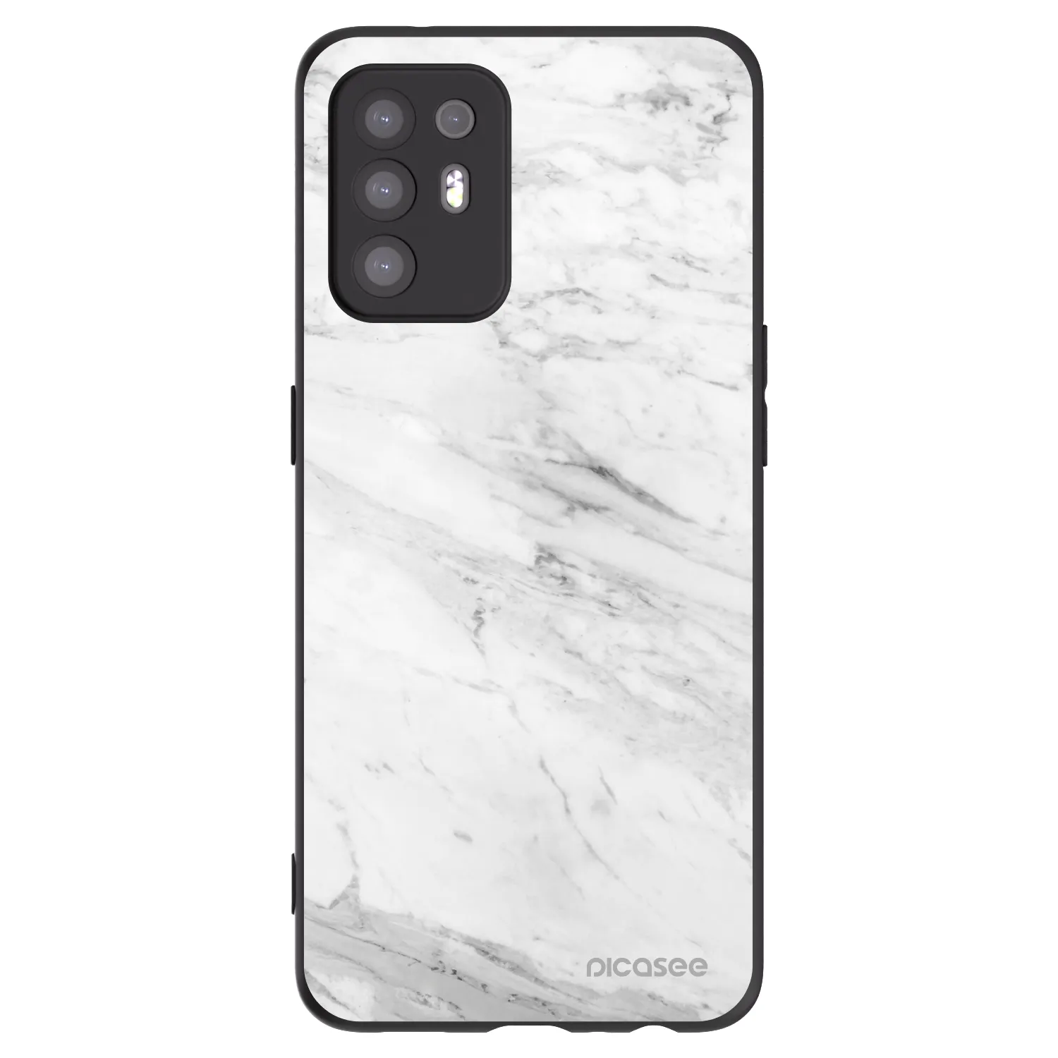 Picasee fekete szilikon tok az alábbi mobiltelefonokra OPPO A94 5G - White marble
