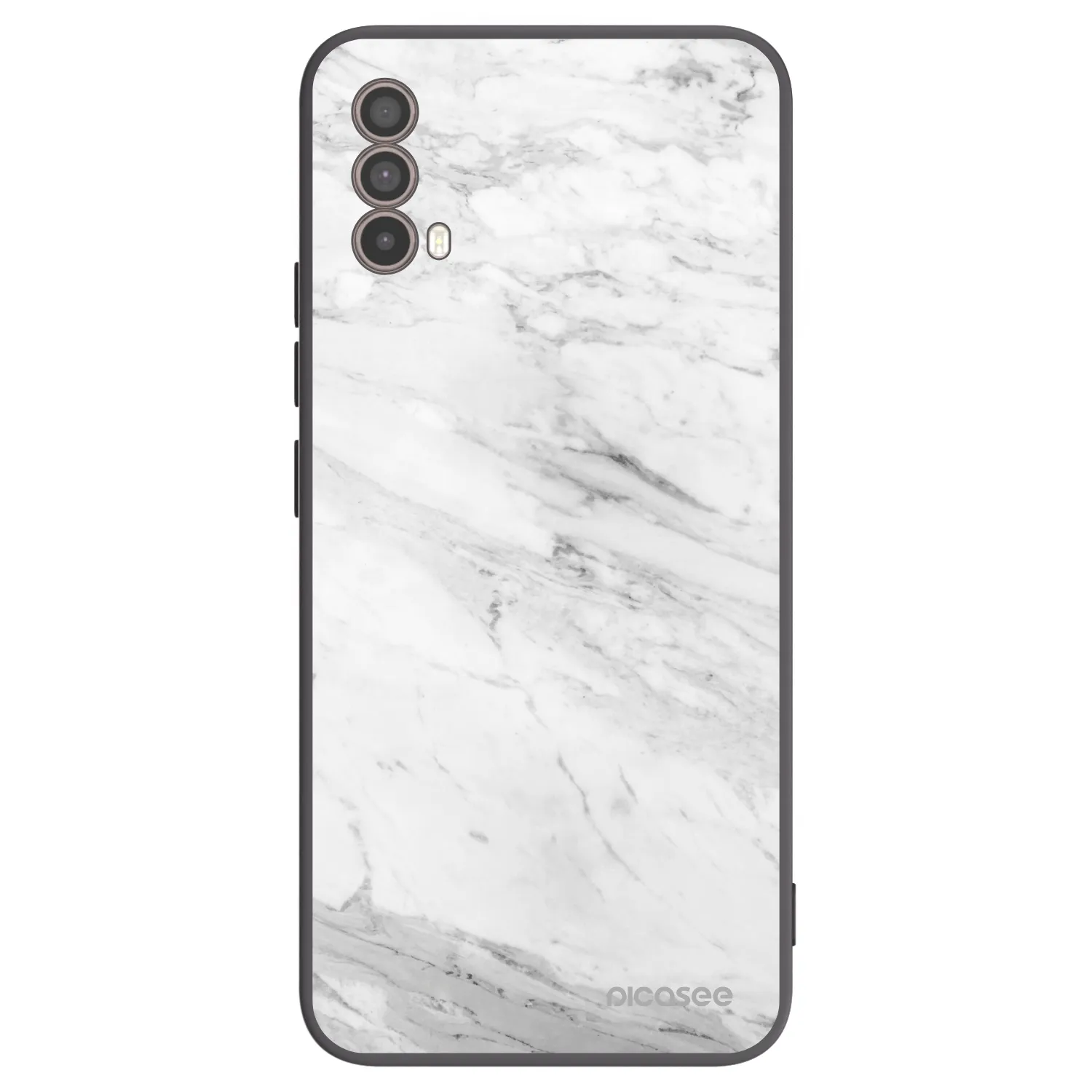Picasee fekete szilikon tok az alábbi mobiltelefonokra Motorola Moto E40 - White marble
