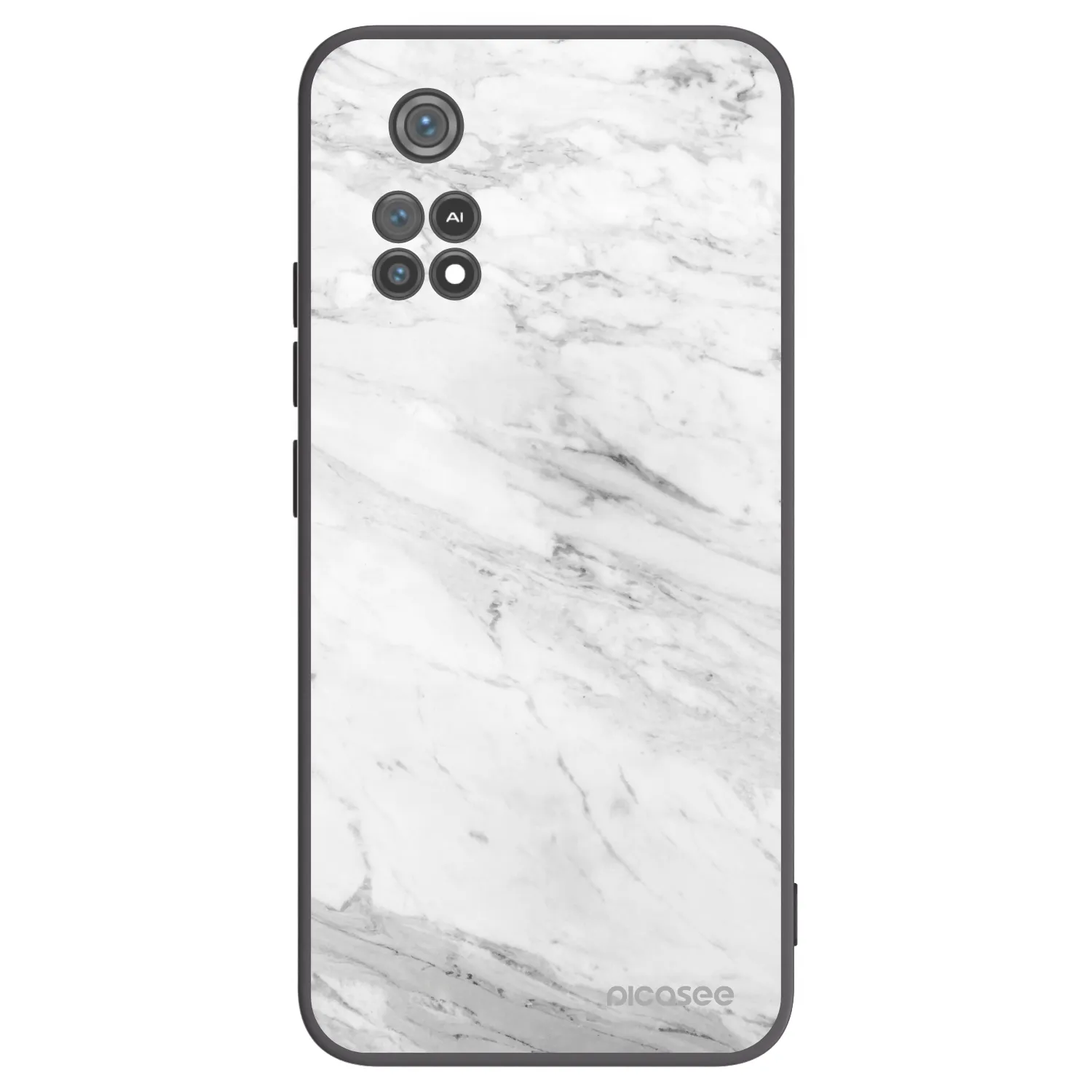 Picasee fekete szilikon tok az alábbi mobiltelefonokra Xiaomi Poco M4 Pro - White marble