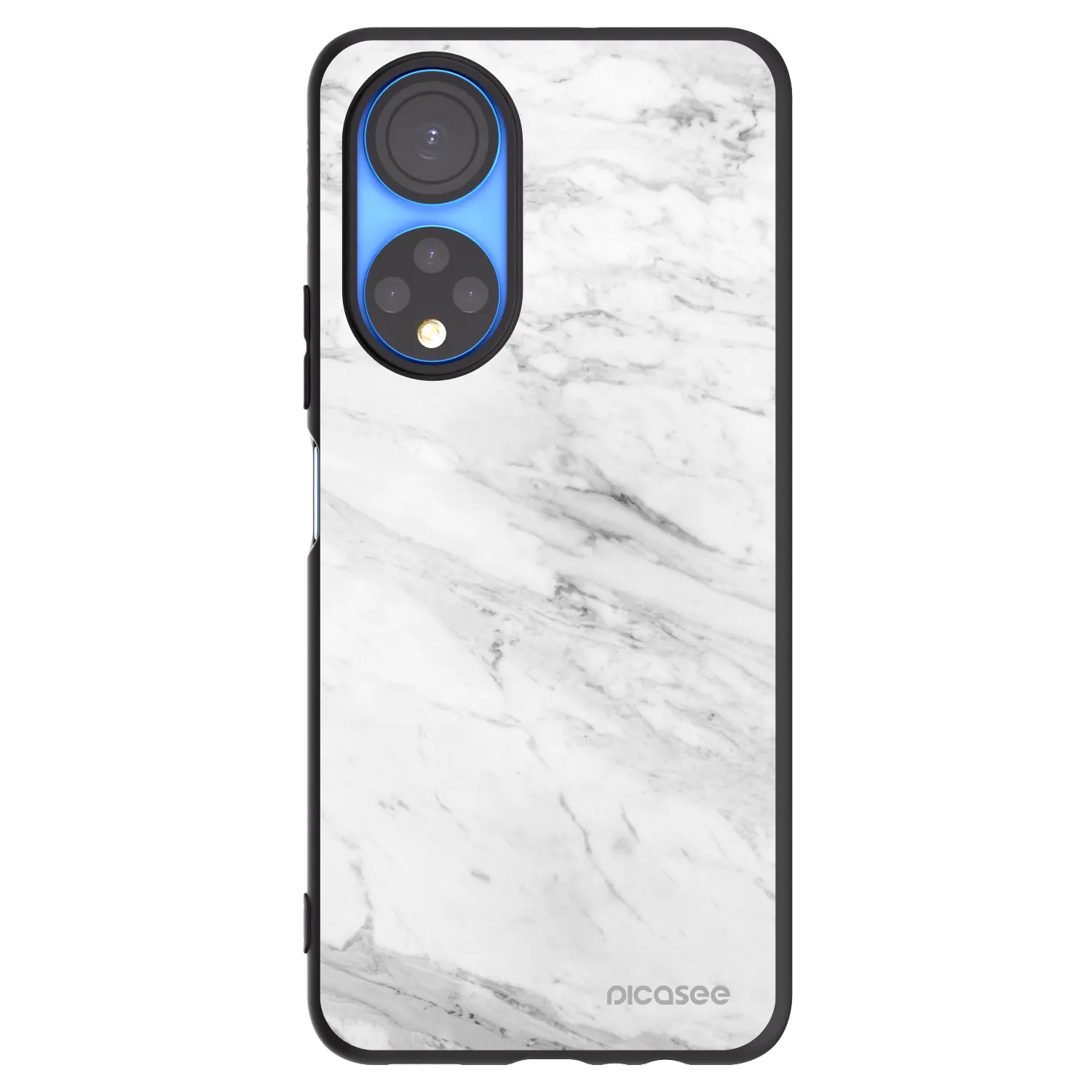 Picasee fekete szilikon tok az alábbi mobiltelefonokra Honor X7 - White marble