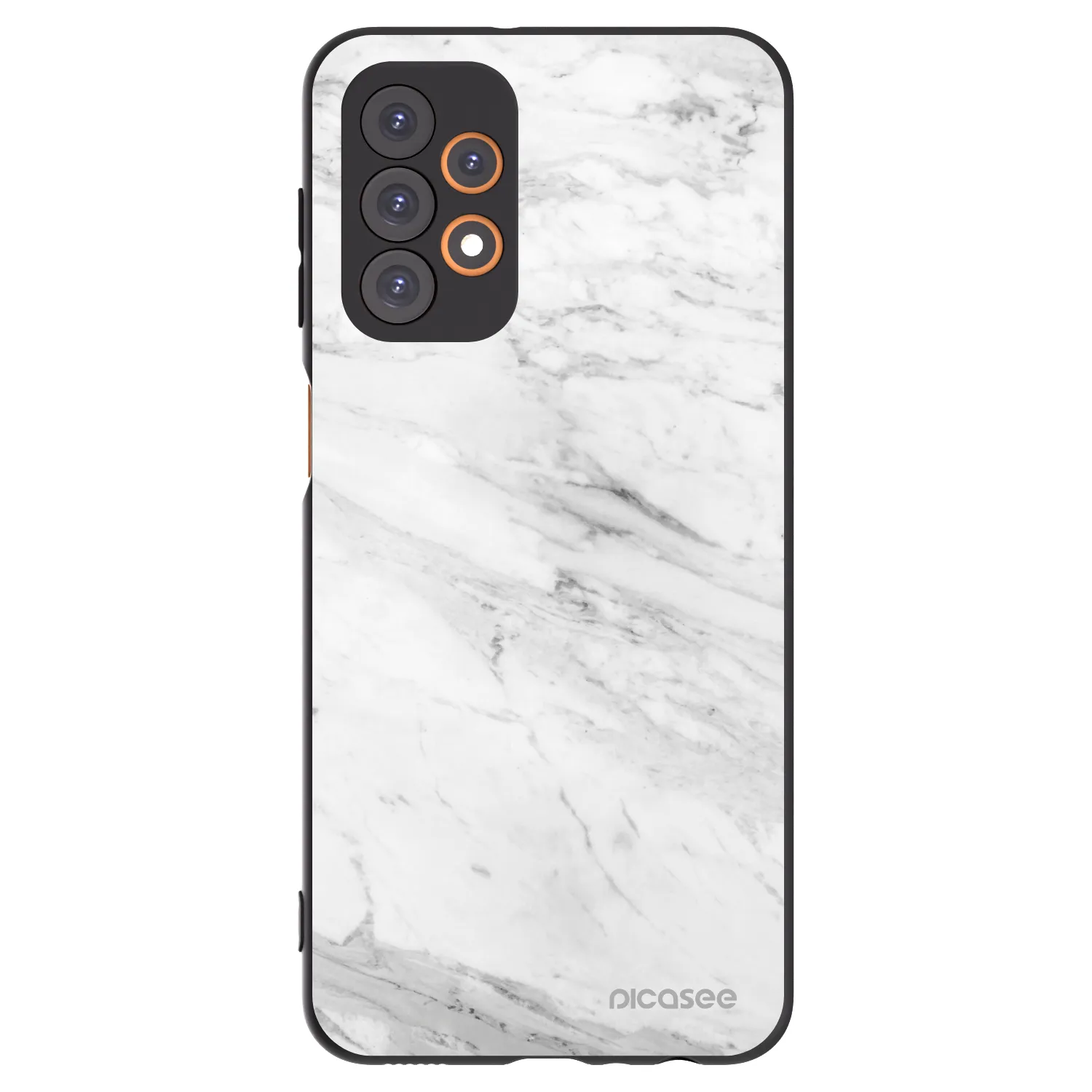 Picasee fekete szilikon tok az alábbi mobiltelefonokra Samsung Galaxy A23 A235F 4G - White marble