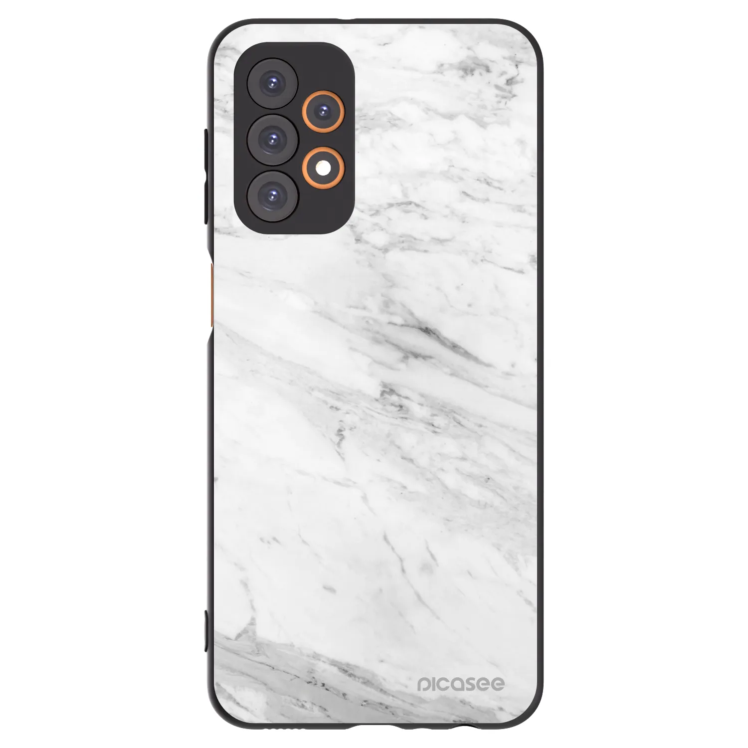 Picasee fekete szilikon tok az alábbi mobiltelefonokra Samsung Galaxy A23 A236B 5G - White marble