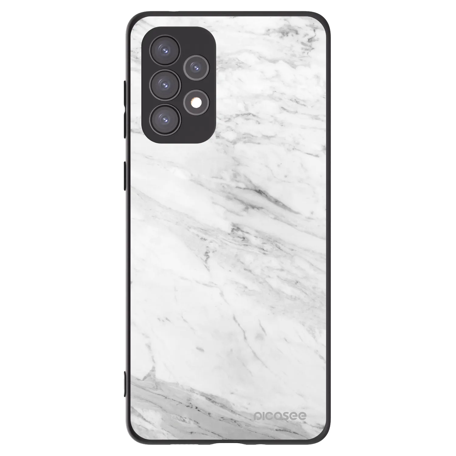 Picasee fekete szilikon tok az alábbi mobiltelefonokra Samsung Galaxy A73 5G - White marble