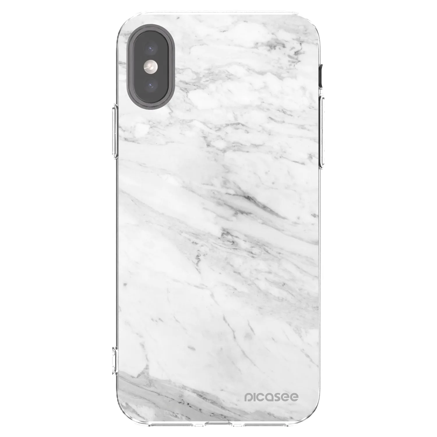 Picasee átlátszó szilikon tok az alábbi mobiltelefonokra Apple iPhone X/XS - White marble